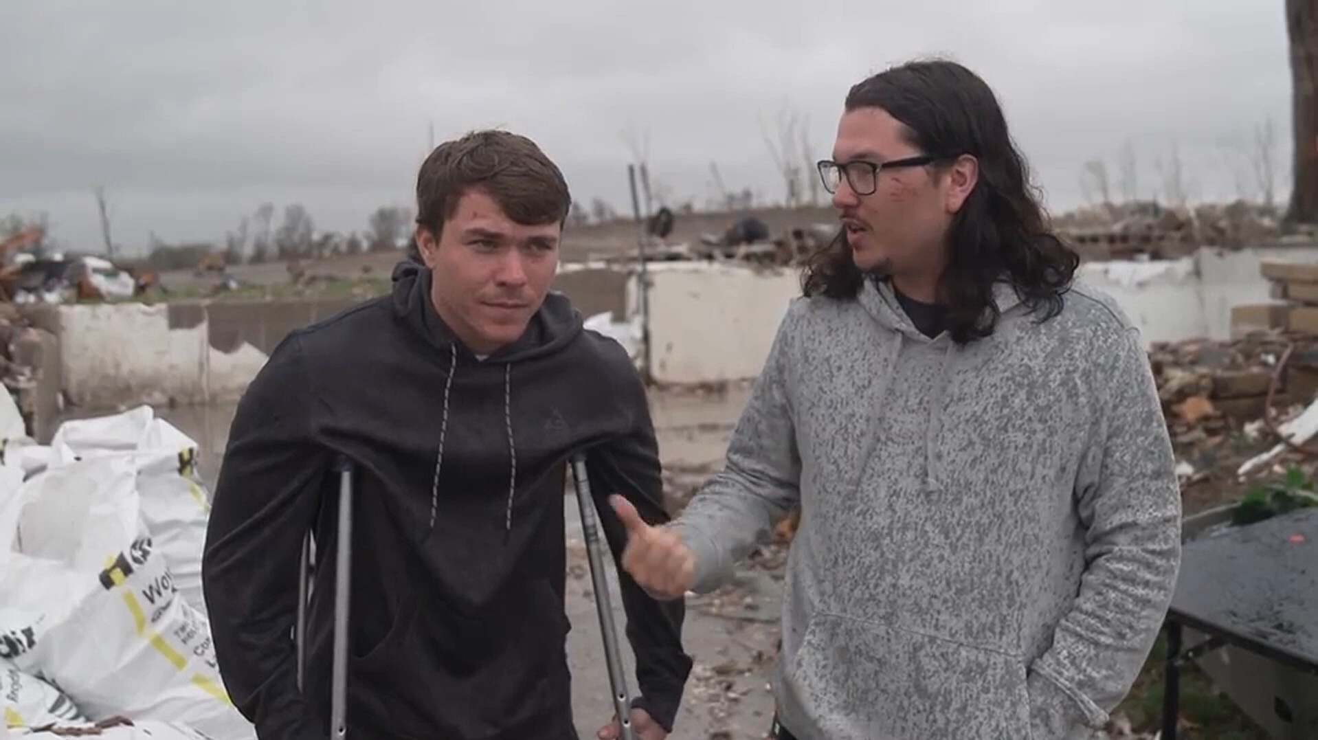 Royce and Roger Slatten’s home was completely destroyed as a tornado swept through Elkhorn, Nebraska