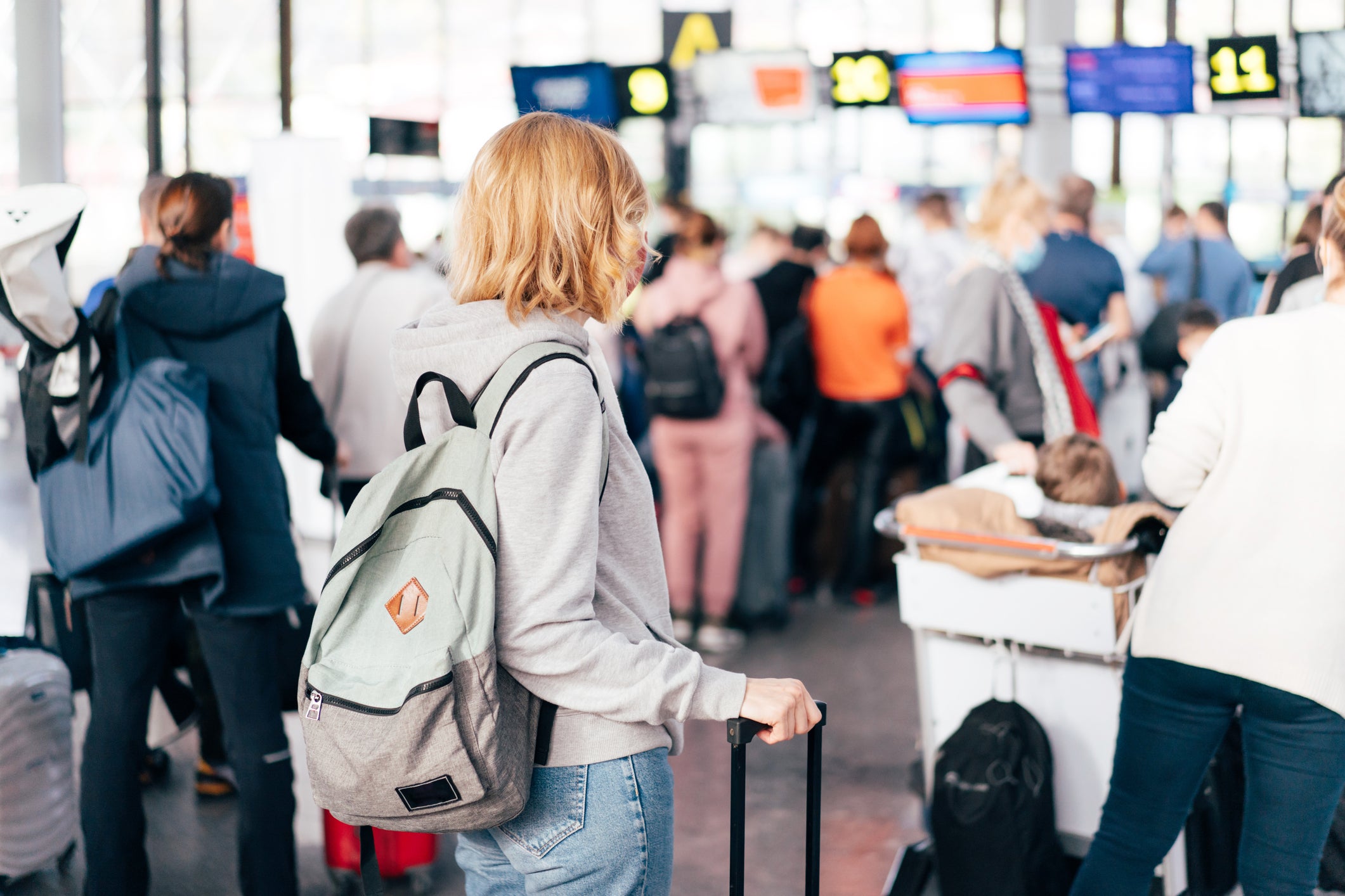 Checks comprise a short manual search of cabin baggage and an examination of the passport