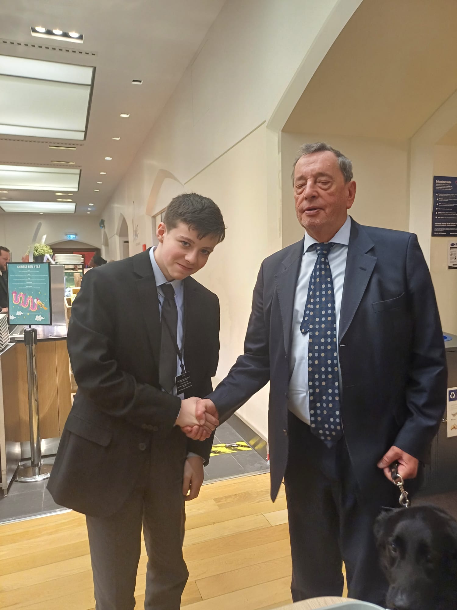 Kayden pictured with Blunkett, who helped win the right for him to visit his father in prison