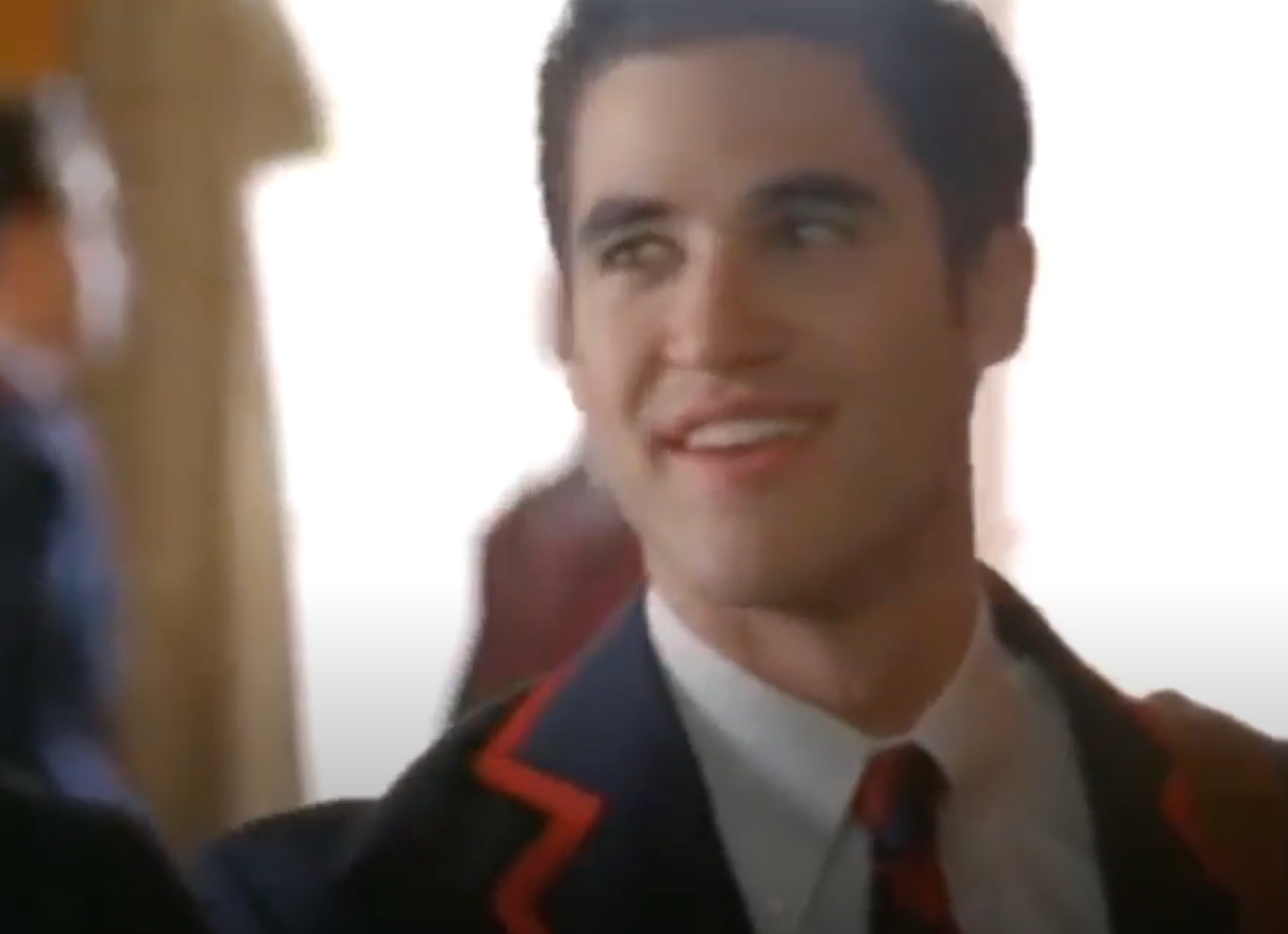 Criss plays the openly gay lead singer of the Dalton Academy Warblers