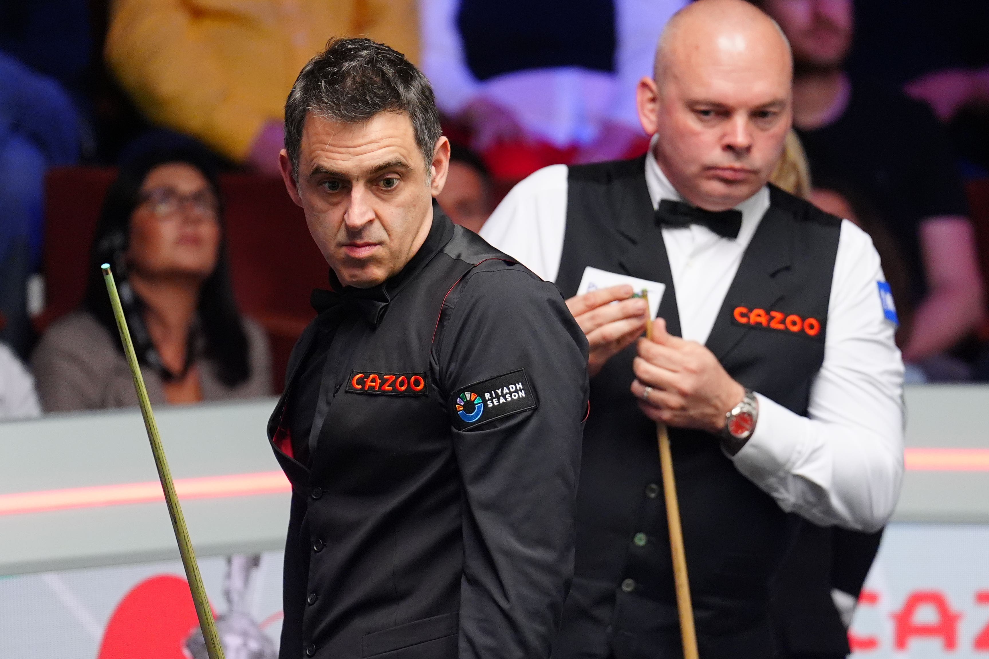 Ronnie O’Sullivan, left, showed sportsmanship during his Crucible meeting with Stuart Bingham (Mike Egerton/PA)