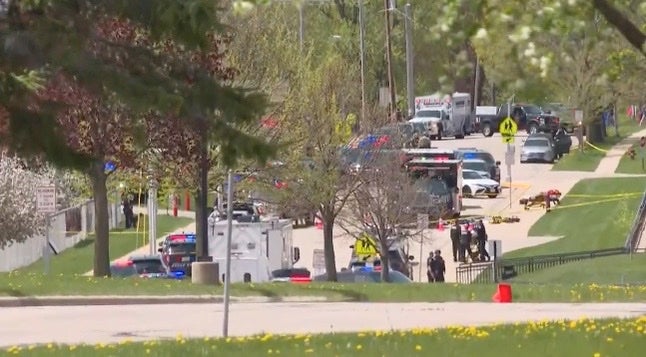 Law enforcement on the scene at Mount Horeb Middle School