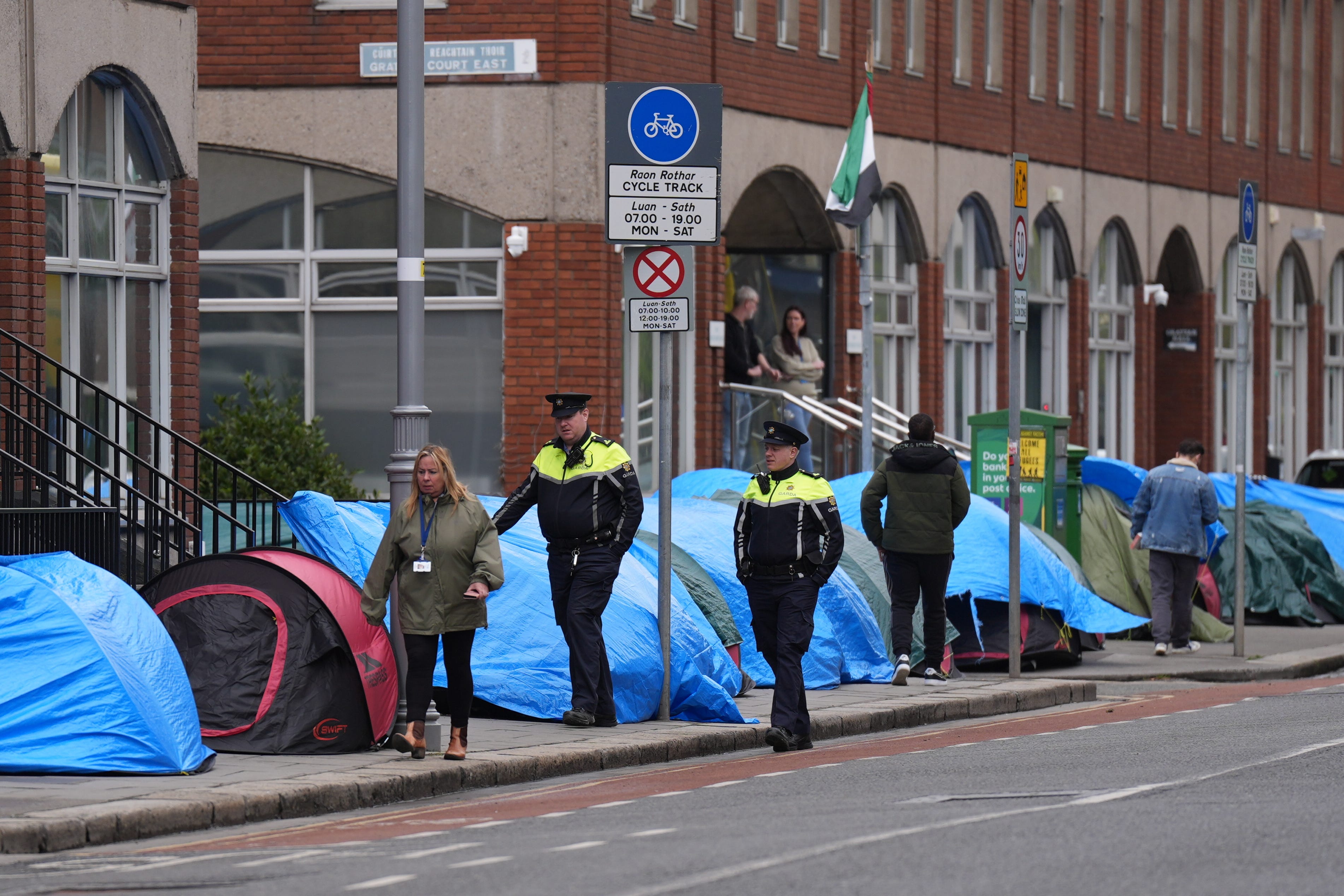 The encampment was dismantled on Wednesday (Niall Carson/PA)