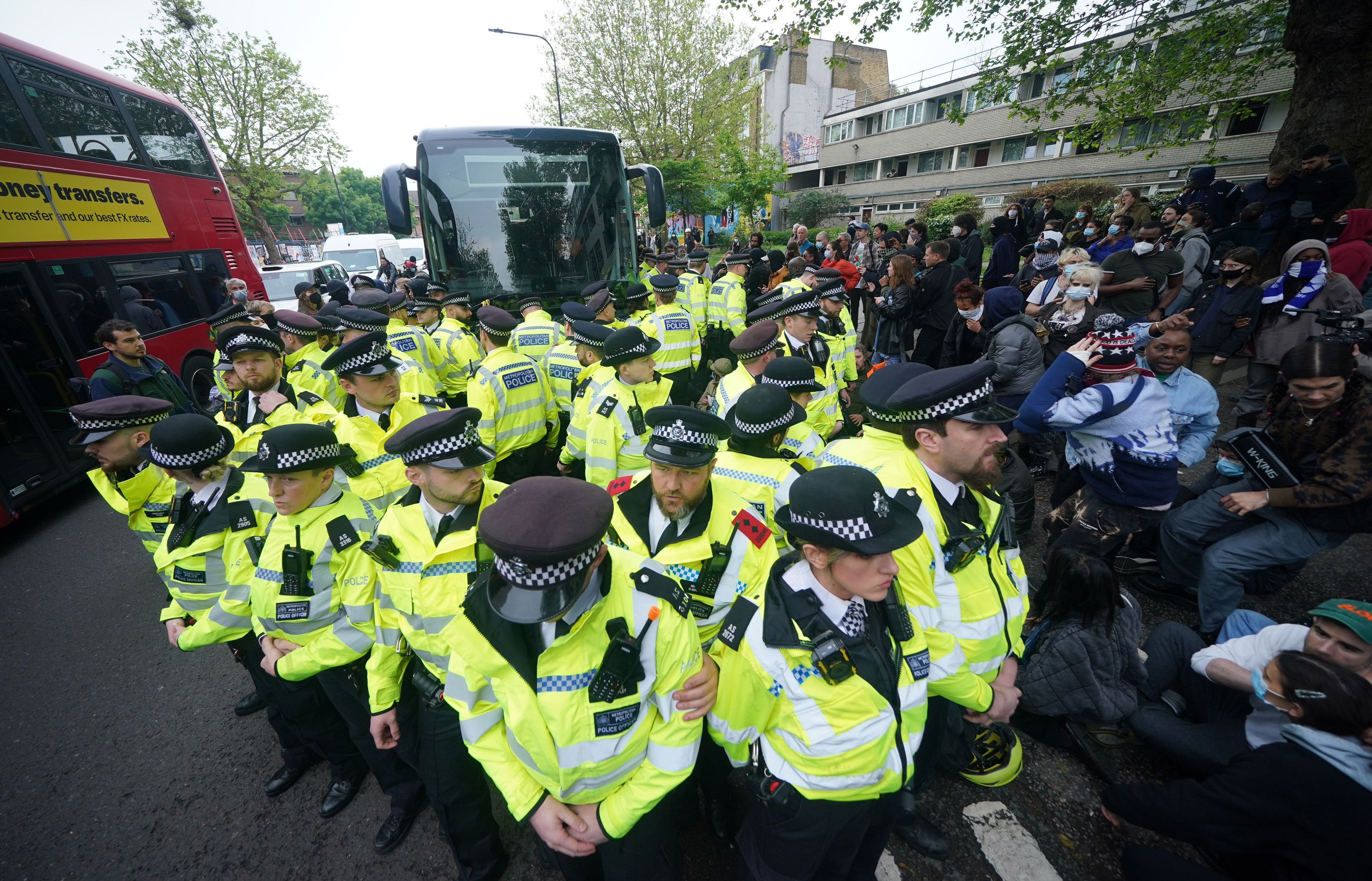 More than 40 officers attended the protest