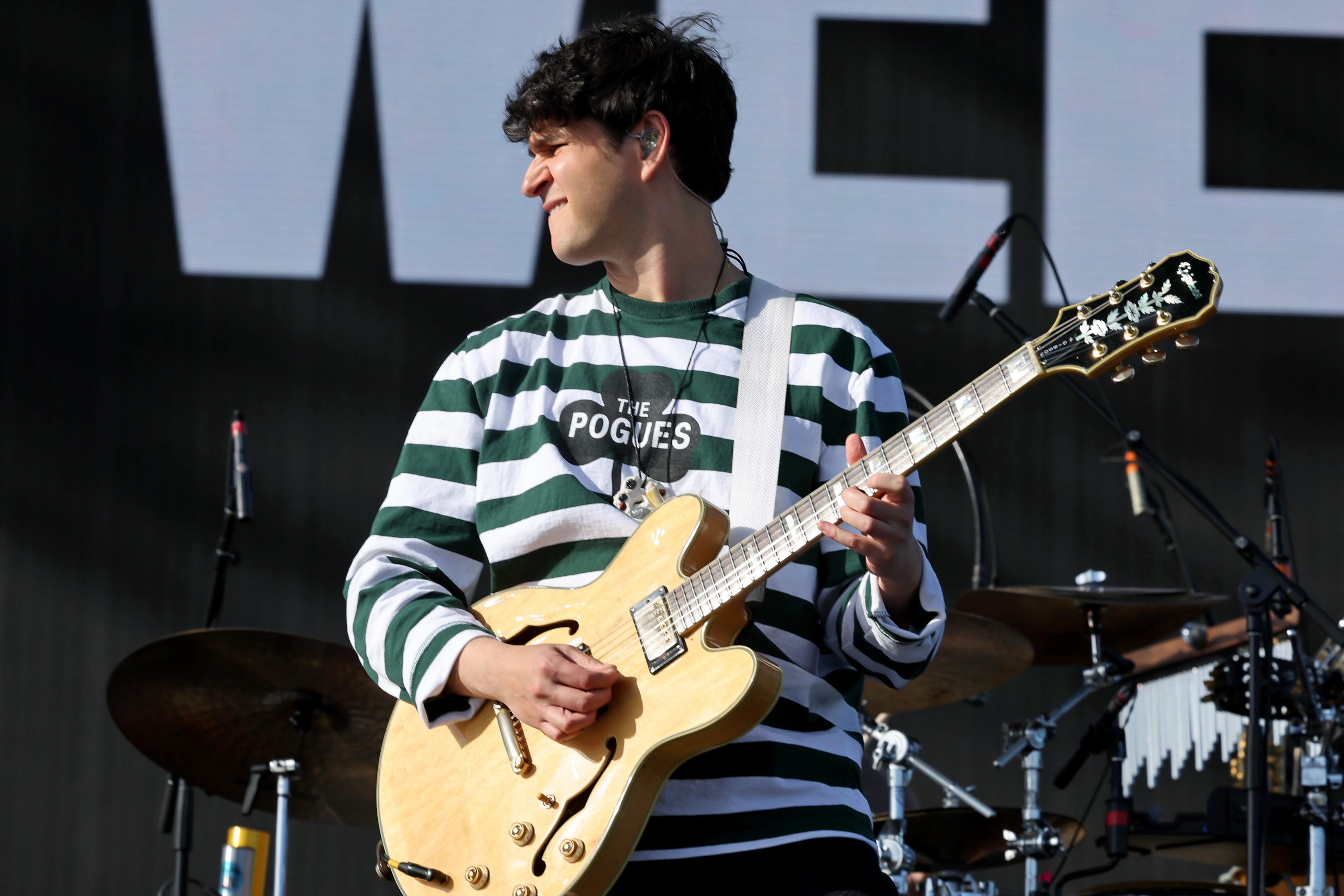 Ezra Koenig of Vampire Weekend performs at Coachella in Indio, California, on 13 April 2024