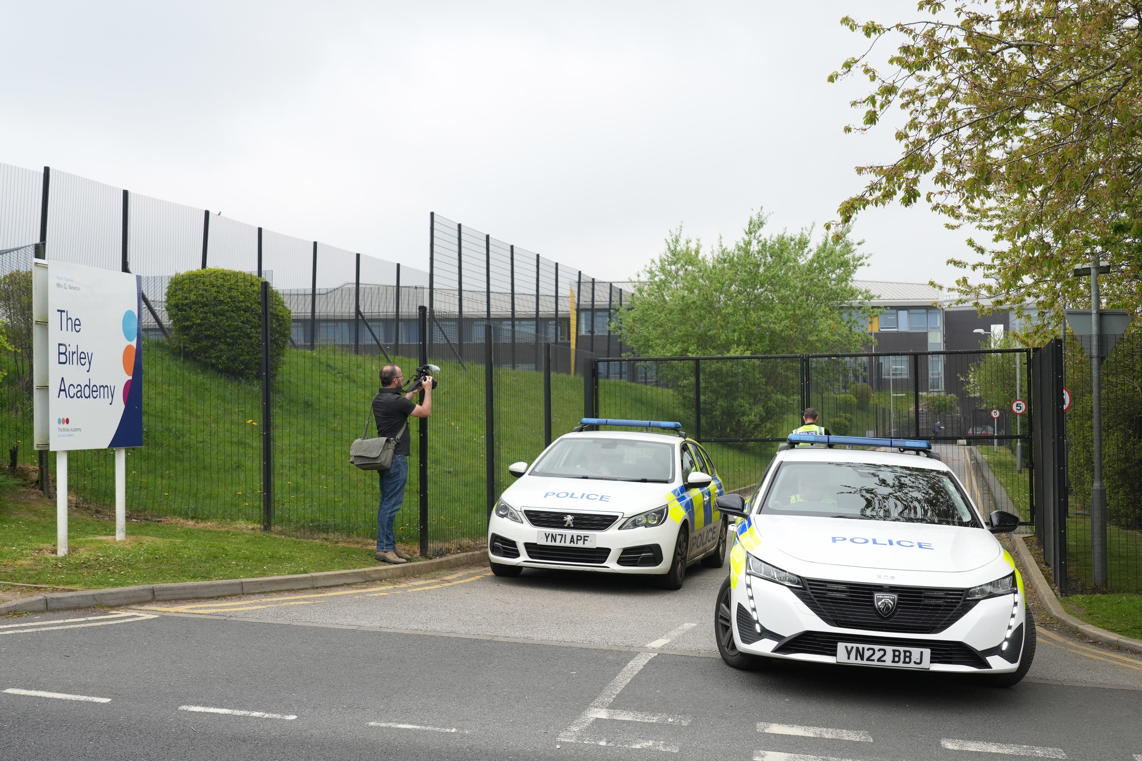 Police outside the Birley Academy in Sheffield, South Yorkshire (Dominic Lipinski/PA).