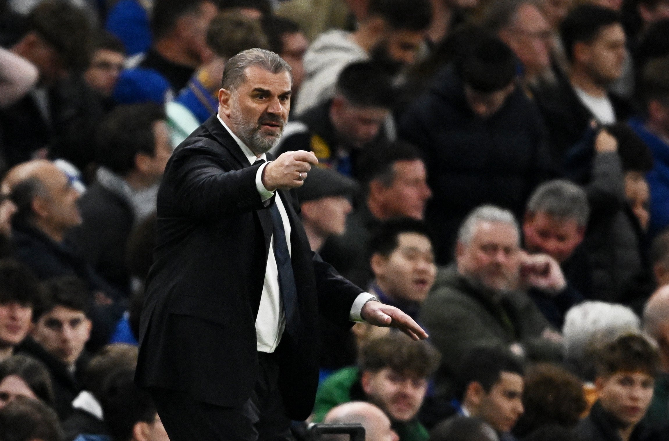 Ange Postecoglou cut a frusrated figure on the touchline at Stamford Bridge