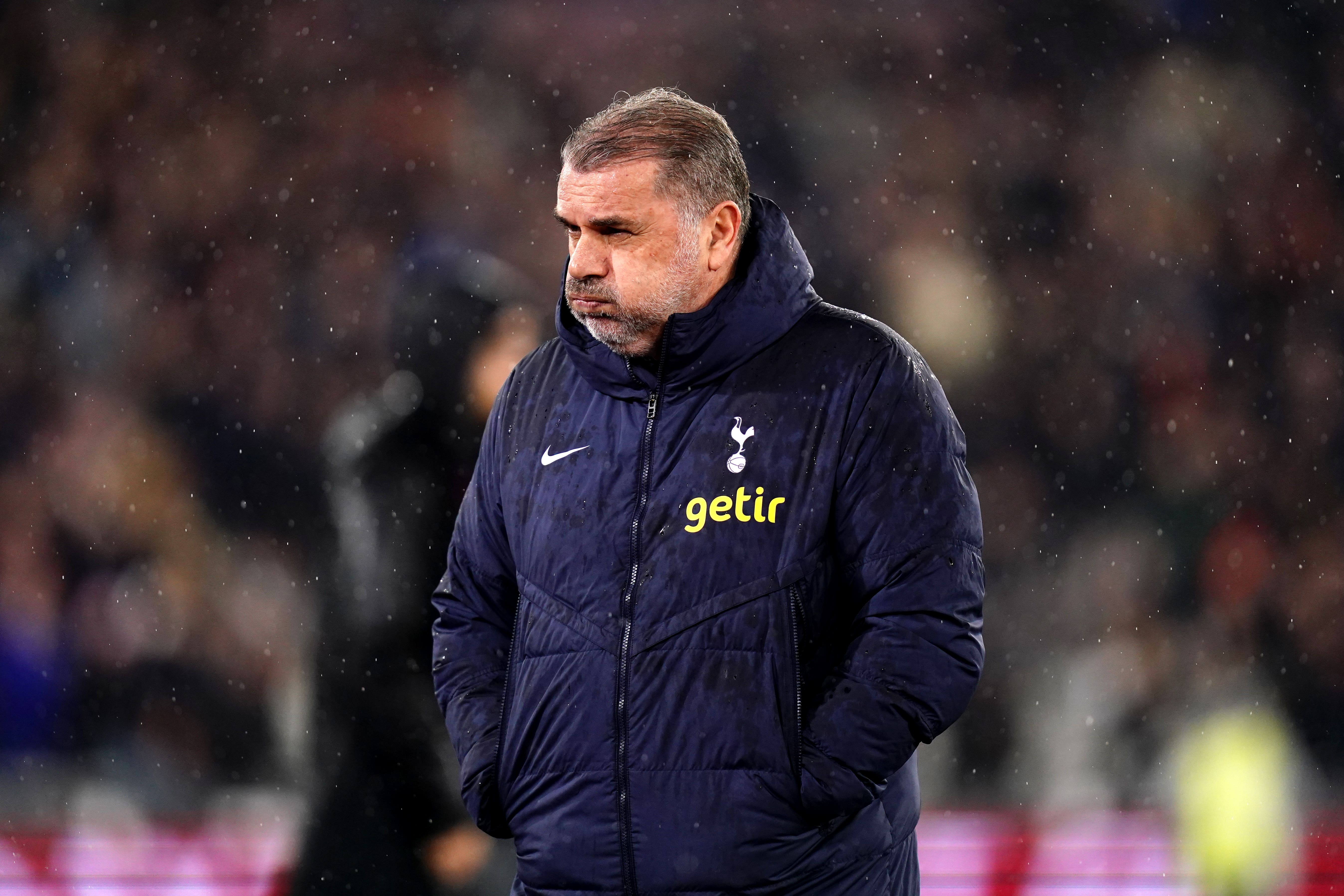 Ange Postecoglou watched Tottenham make it back-to-back London derby defeats on Thursday (John Walton/PA)