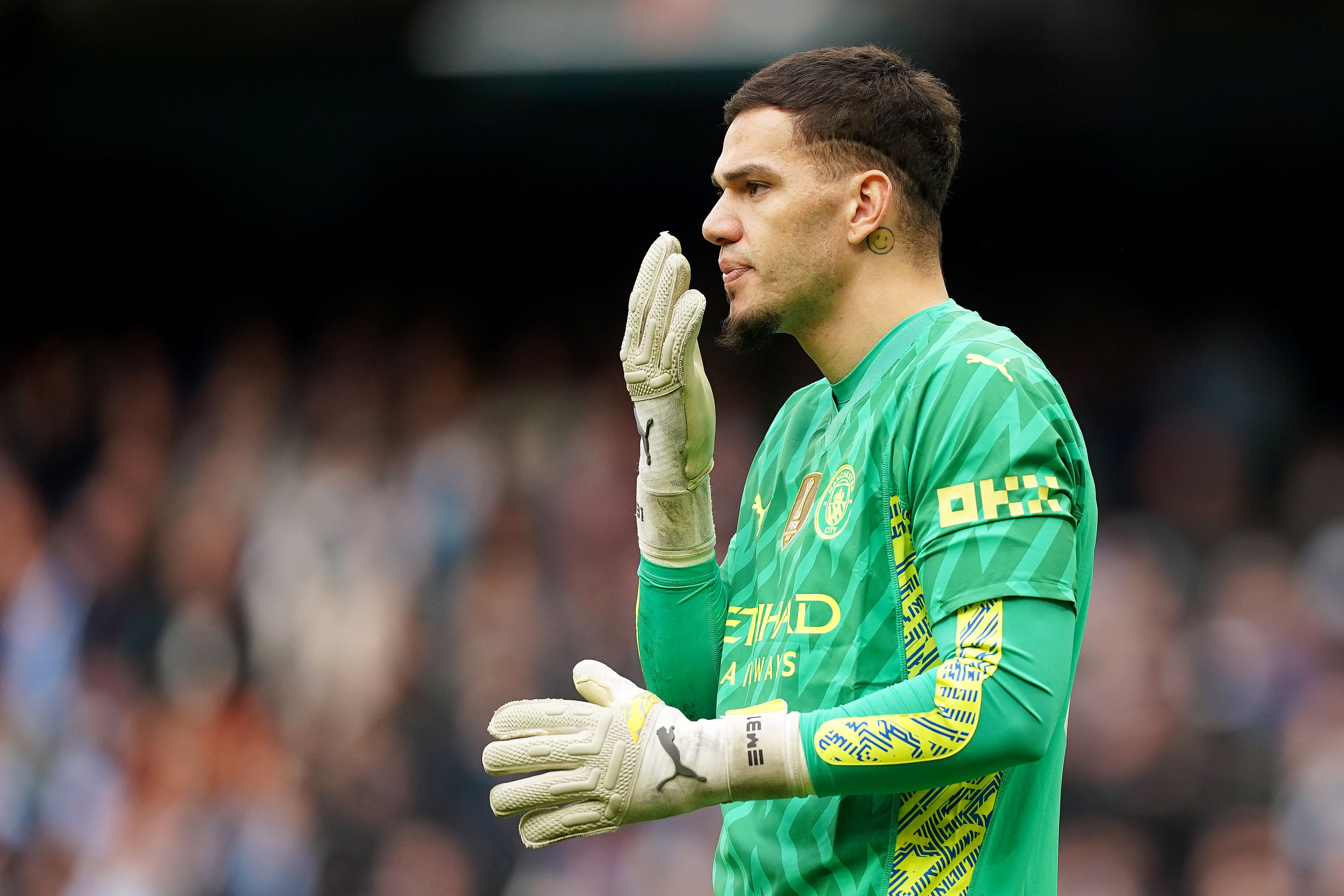 Manchester City goalkeeper Ederson (Mike Egerton/PA)