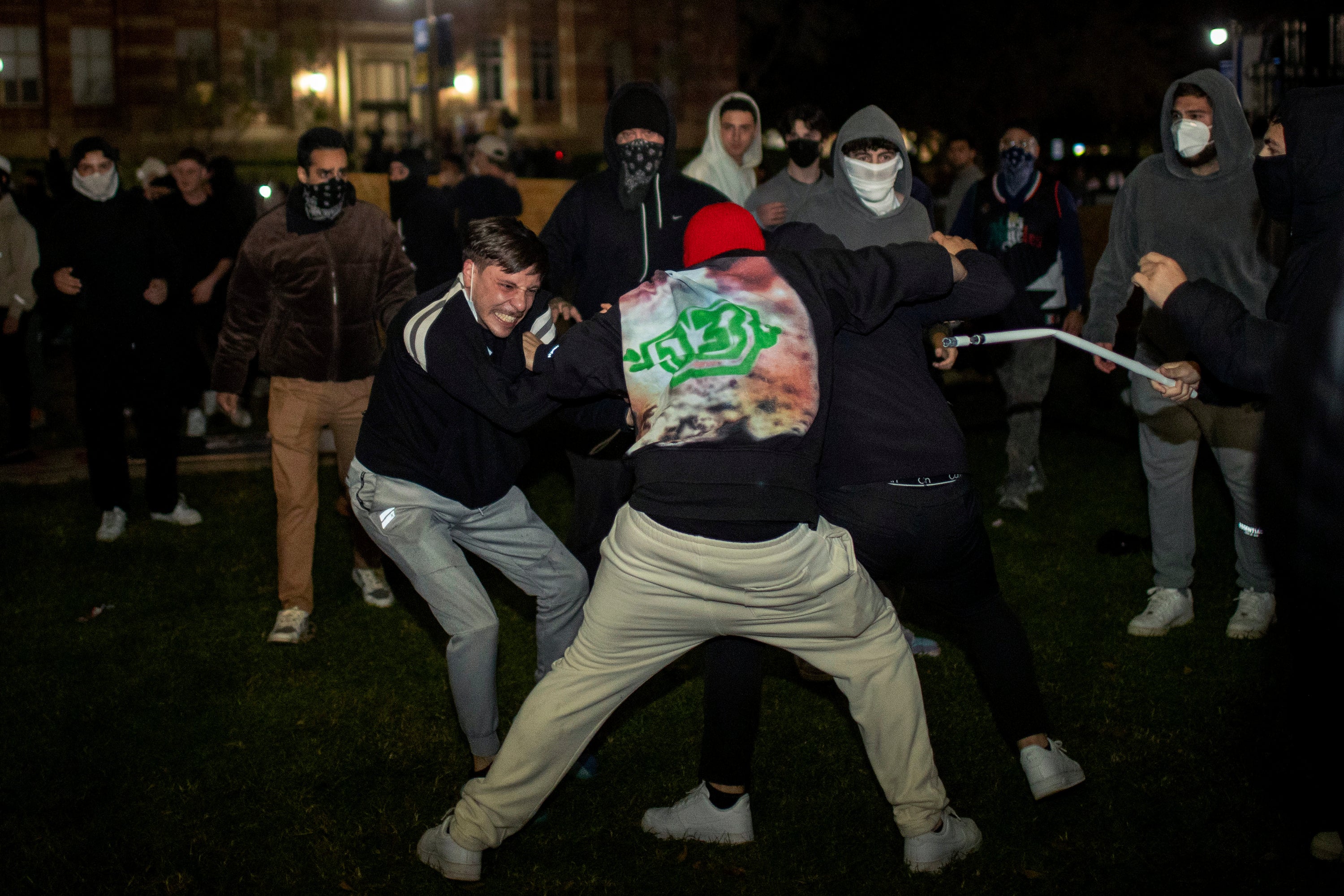 Campus police and security officials largely stood by as a large group of counter-protesters attacked the Palestine solidarity encampment on April 30