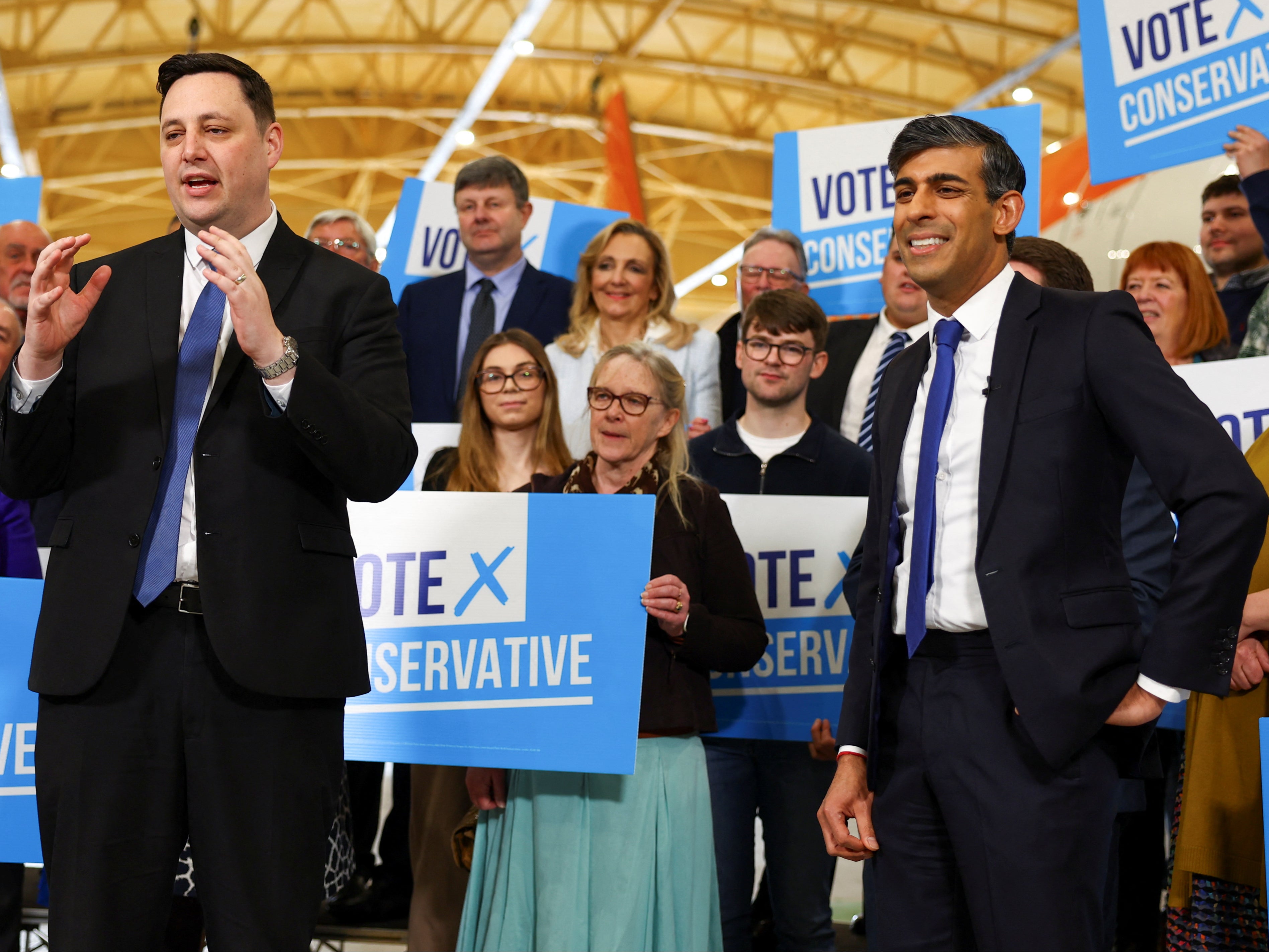 Sunak looks on as Ben Houchen celebrates victory as Tees Valley mayor