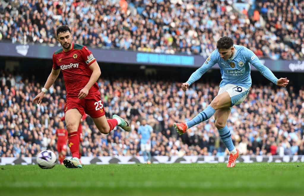 Julian Alvarez fired home City’s fifth goal