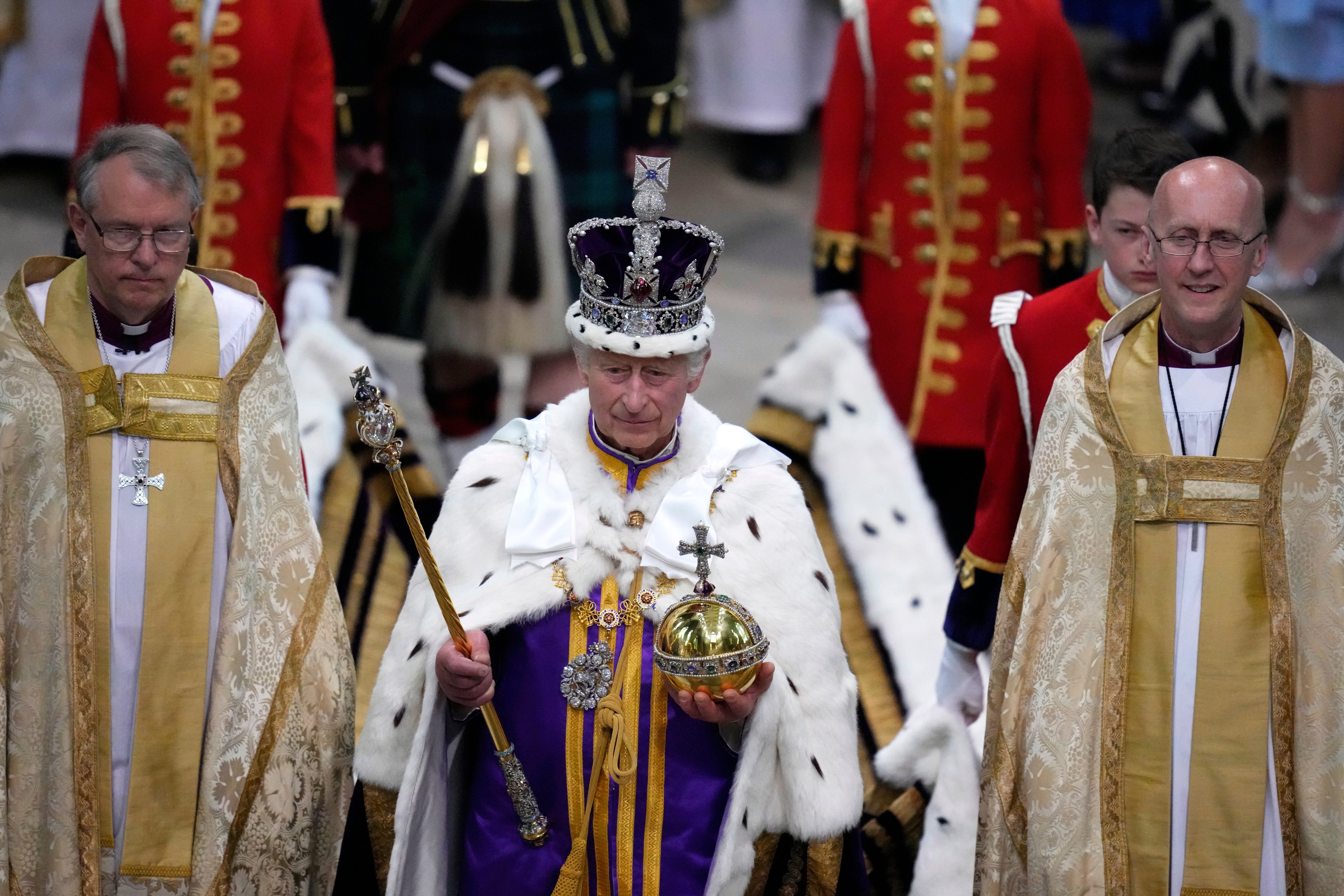 King Charles III at his coronation ceremony in May 2023