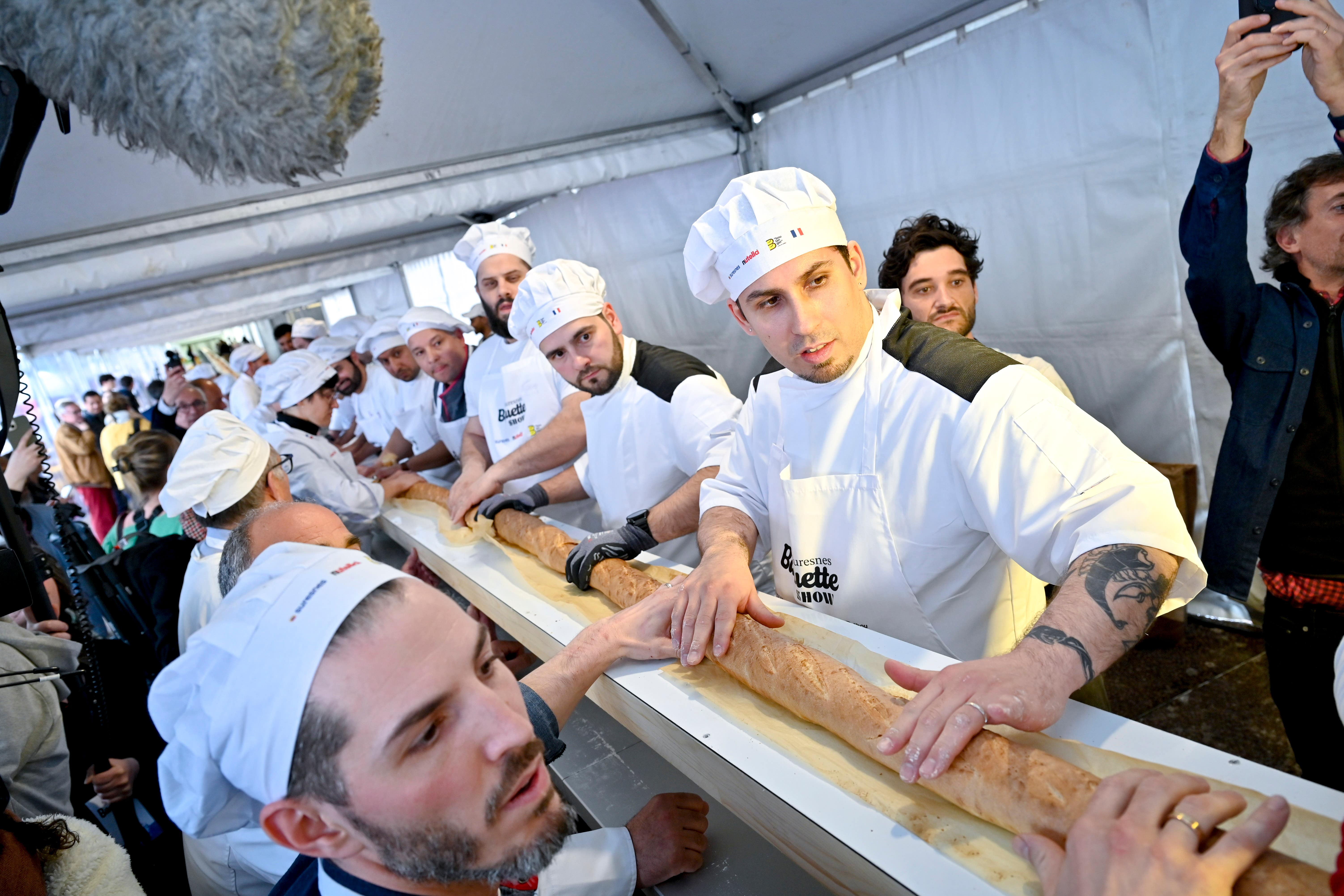 The world record for baking the longest baguette has been broken in France (Ville de Suresnes/Yazid Menour/PA)