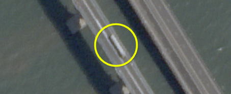 Movement of a locomotive on the Kerch bridge detected on 10 July last year, a few weeks before the Ukrainian drone strike