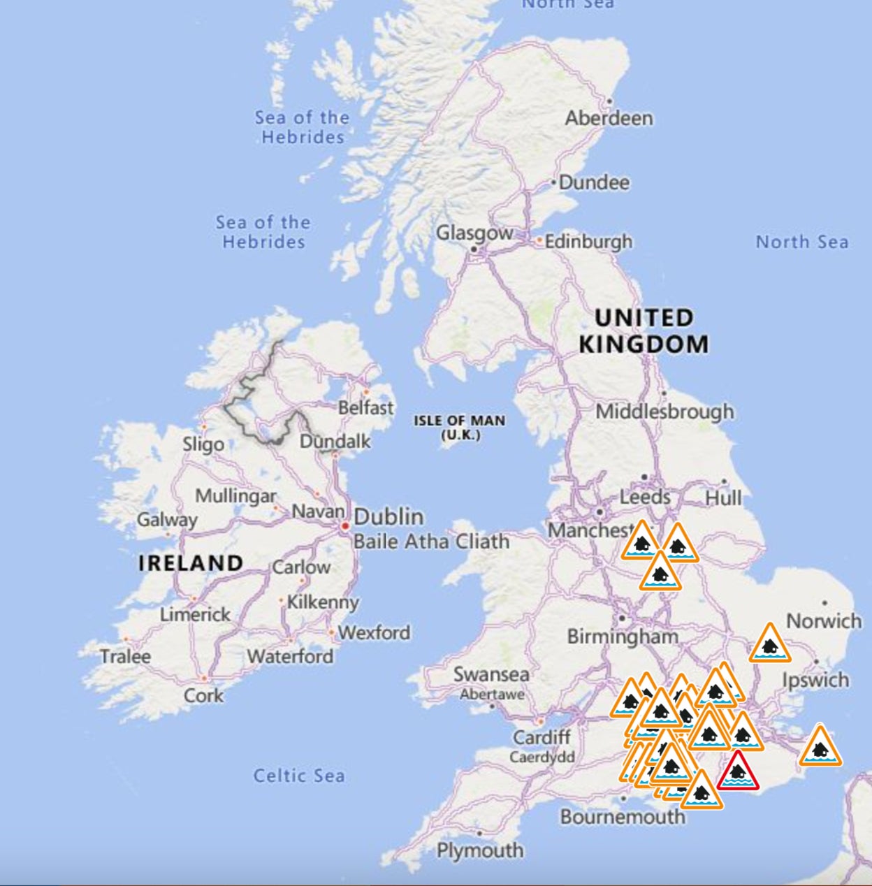 There are 45 flood alerts are in place