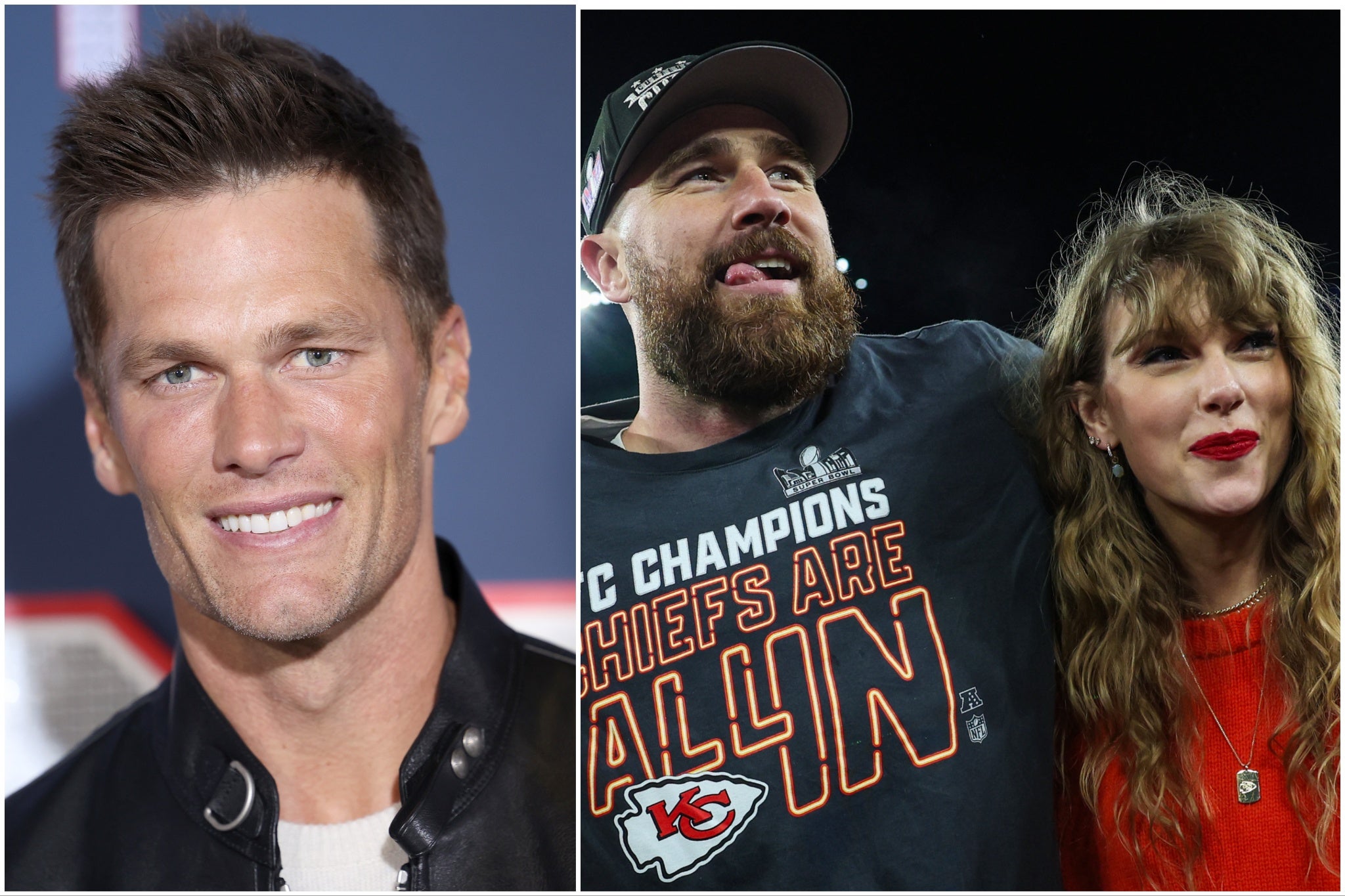 Tom Brady, Travis Kelce and Taylor Swift