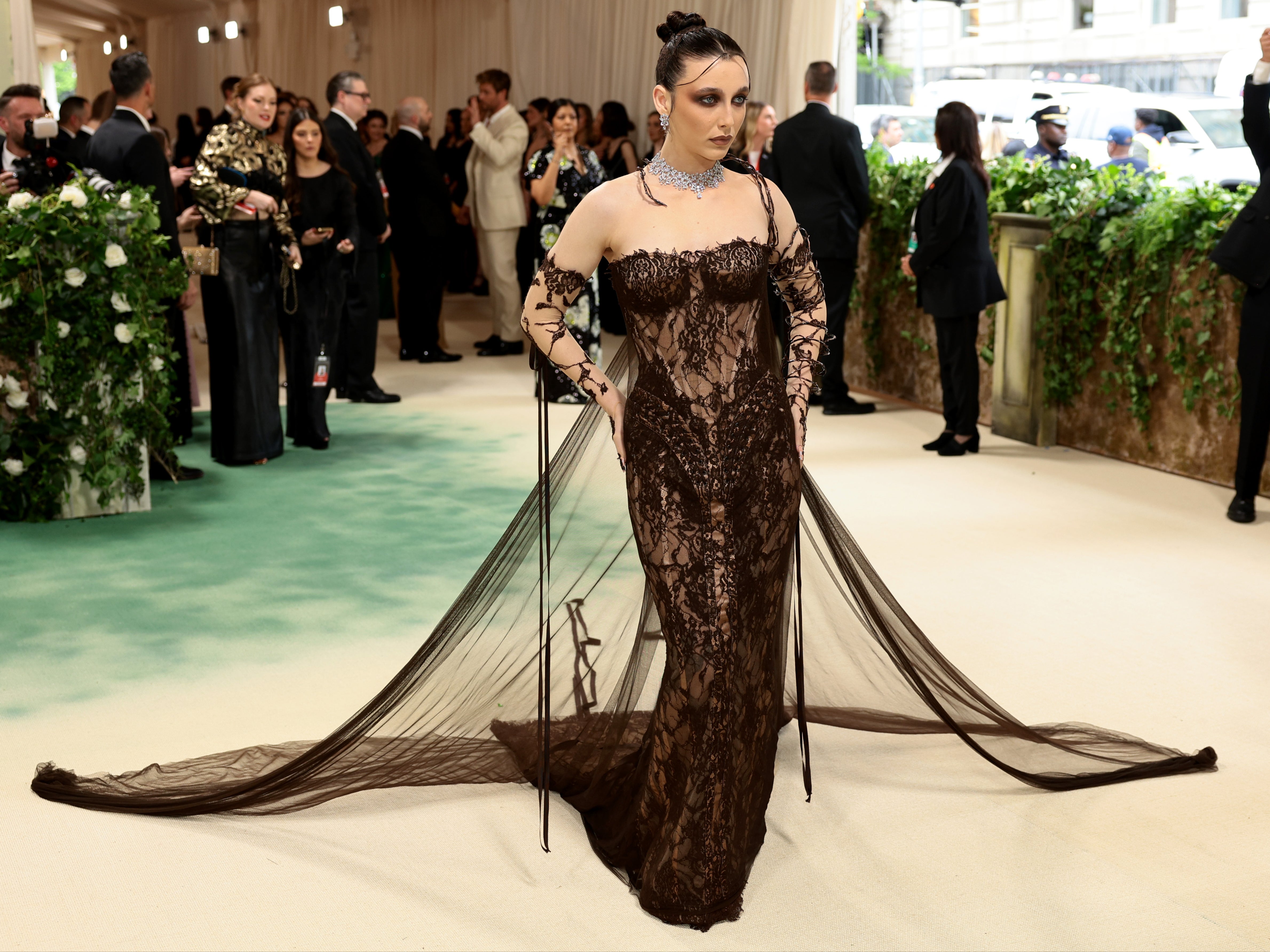 Emma Chamberlain attends The 2024 Met Gala Celebrating “Sleeping Beauties: Reawakening Fashion” at The Metropolitan Museum of Art on 6 May 2024 in New York City.