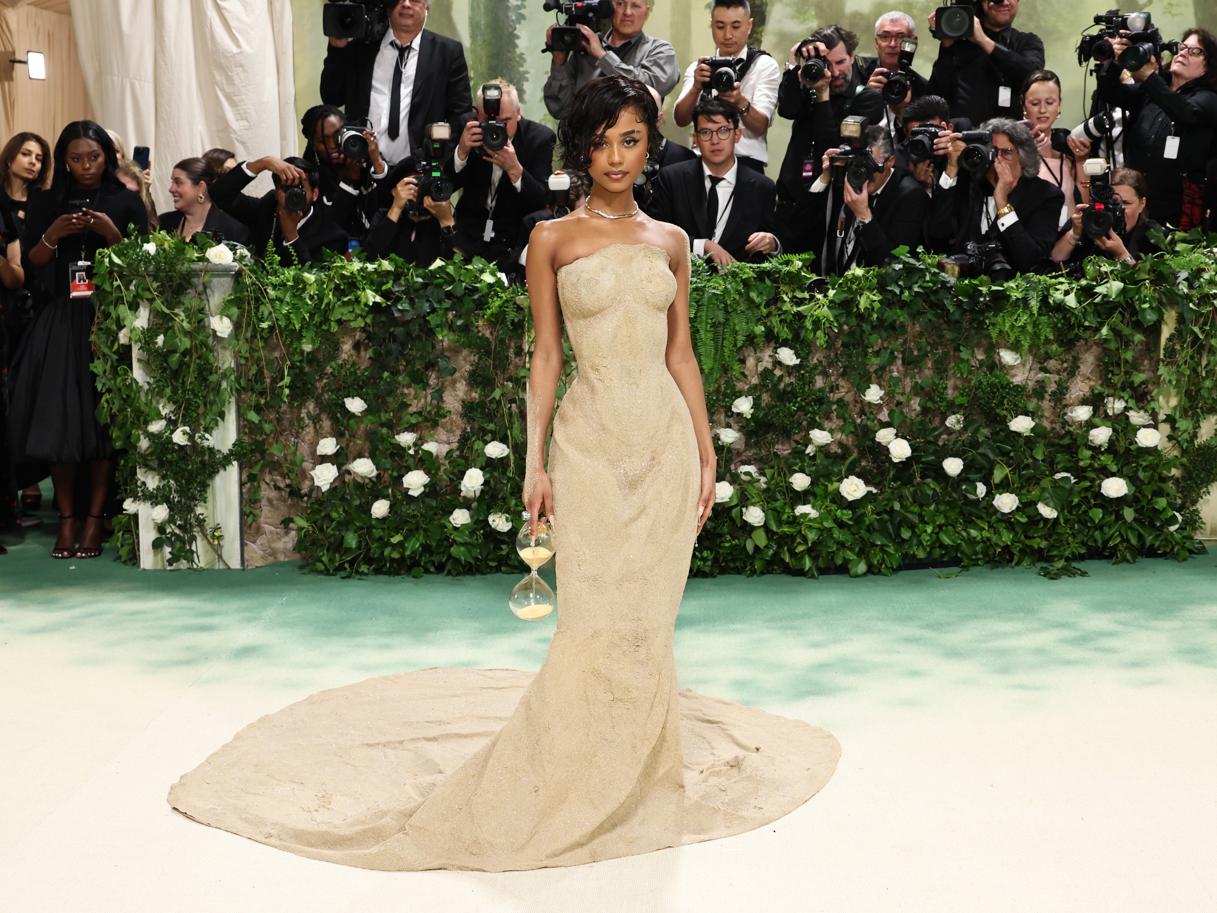 Tyla attends The 2024 Met Gala Celebrating “Sleeping Beauties: Reawakening Fashion” at The Metropolitan Museum of Art on 6 May 2024 in New York City.