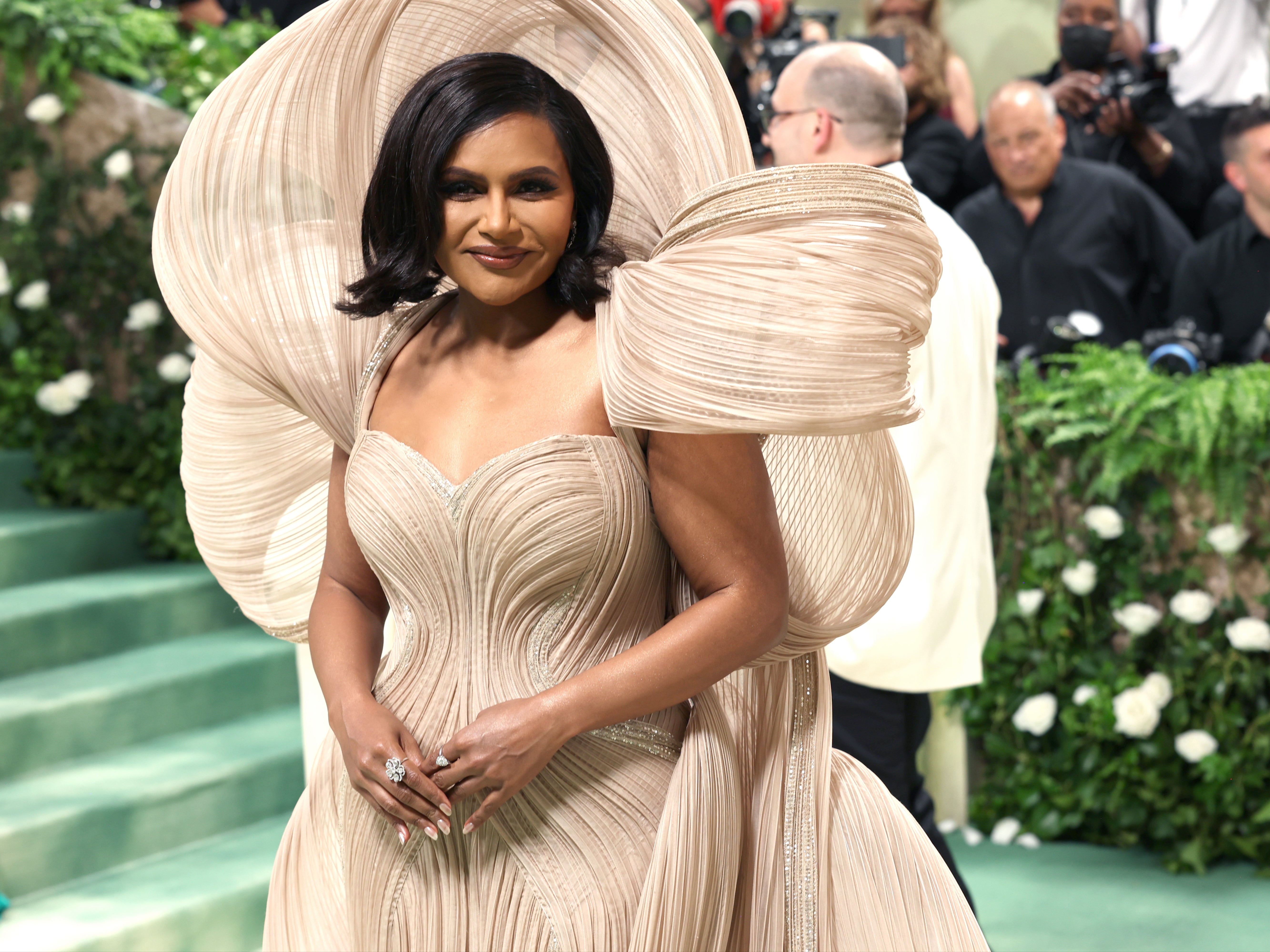 Mindy Kaling attends The 2024 Met Gala Celebrating “Sleeping Beauties: Reawakening Fashion” at The Metropolitan Museum of Art on 6 May 2024 in New York City.