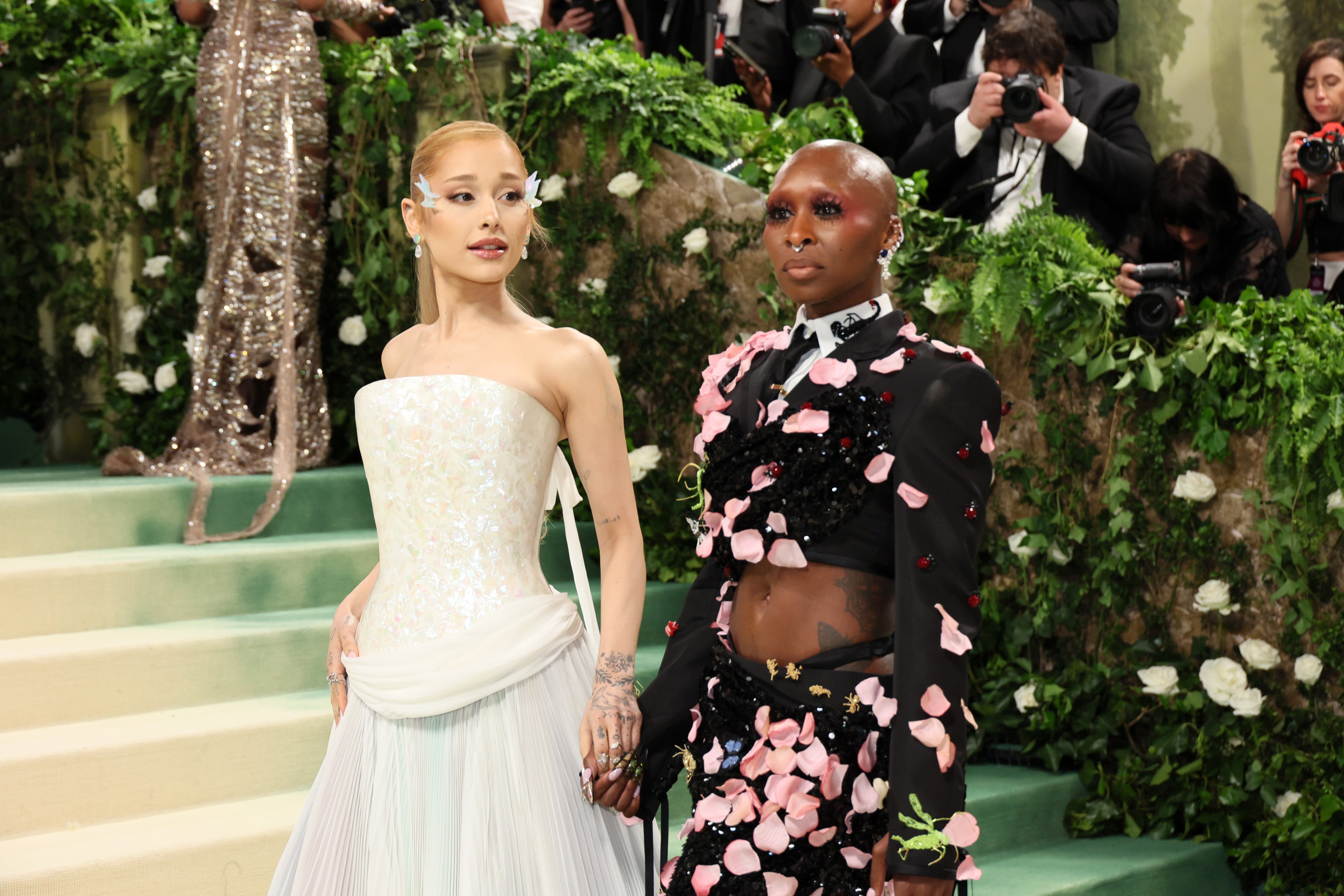 Ariana Grande and Cynthia Erivo arrive to the 2024 Met Gala together