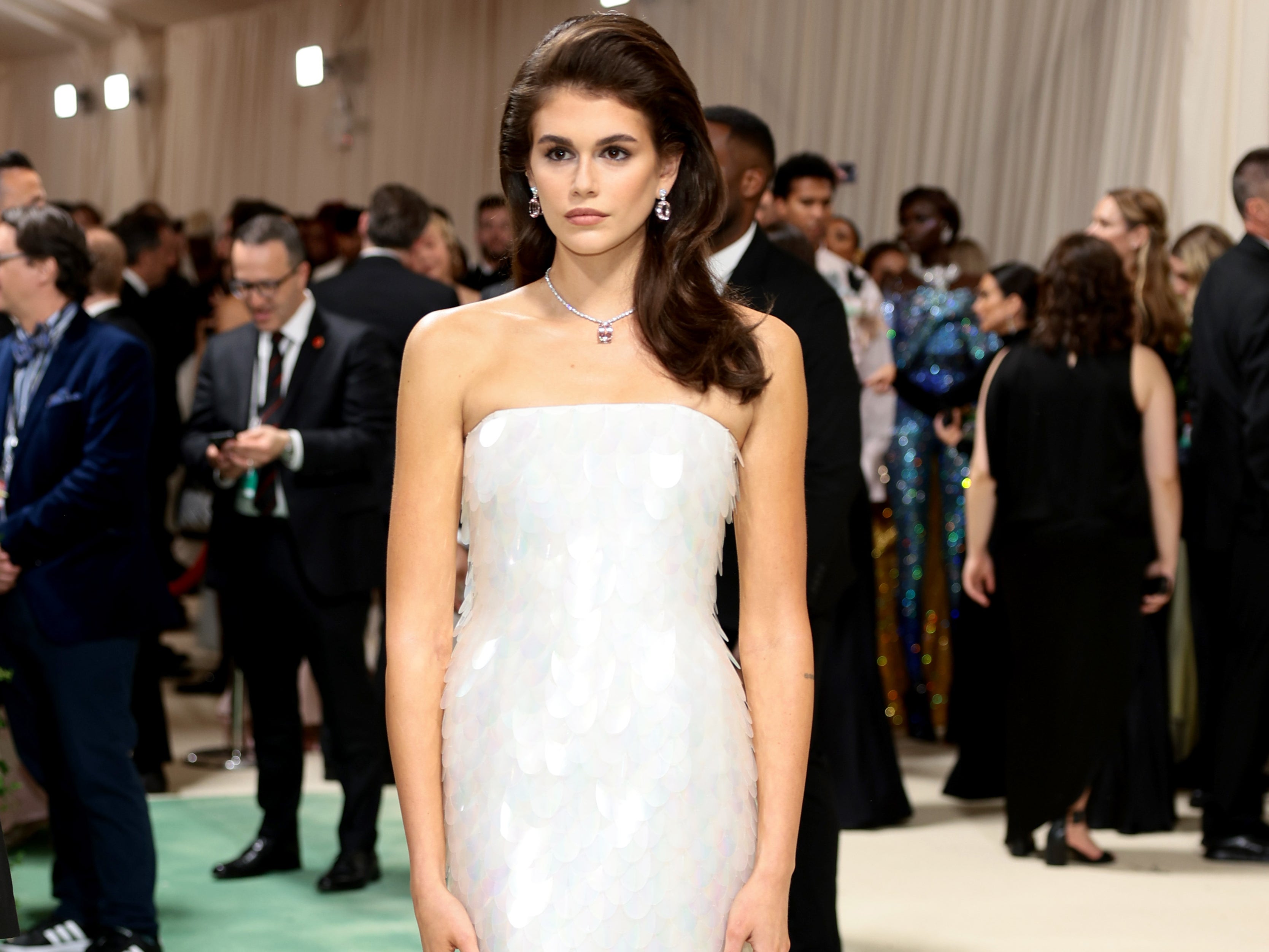 Kaia Gerber attends The 2024 Met Gala Celebrating “Sleeping Beauties: Reawakening Fashion” at The Metropolitan Museum of Art on 6 May 2024 in New York City.