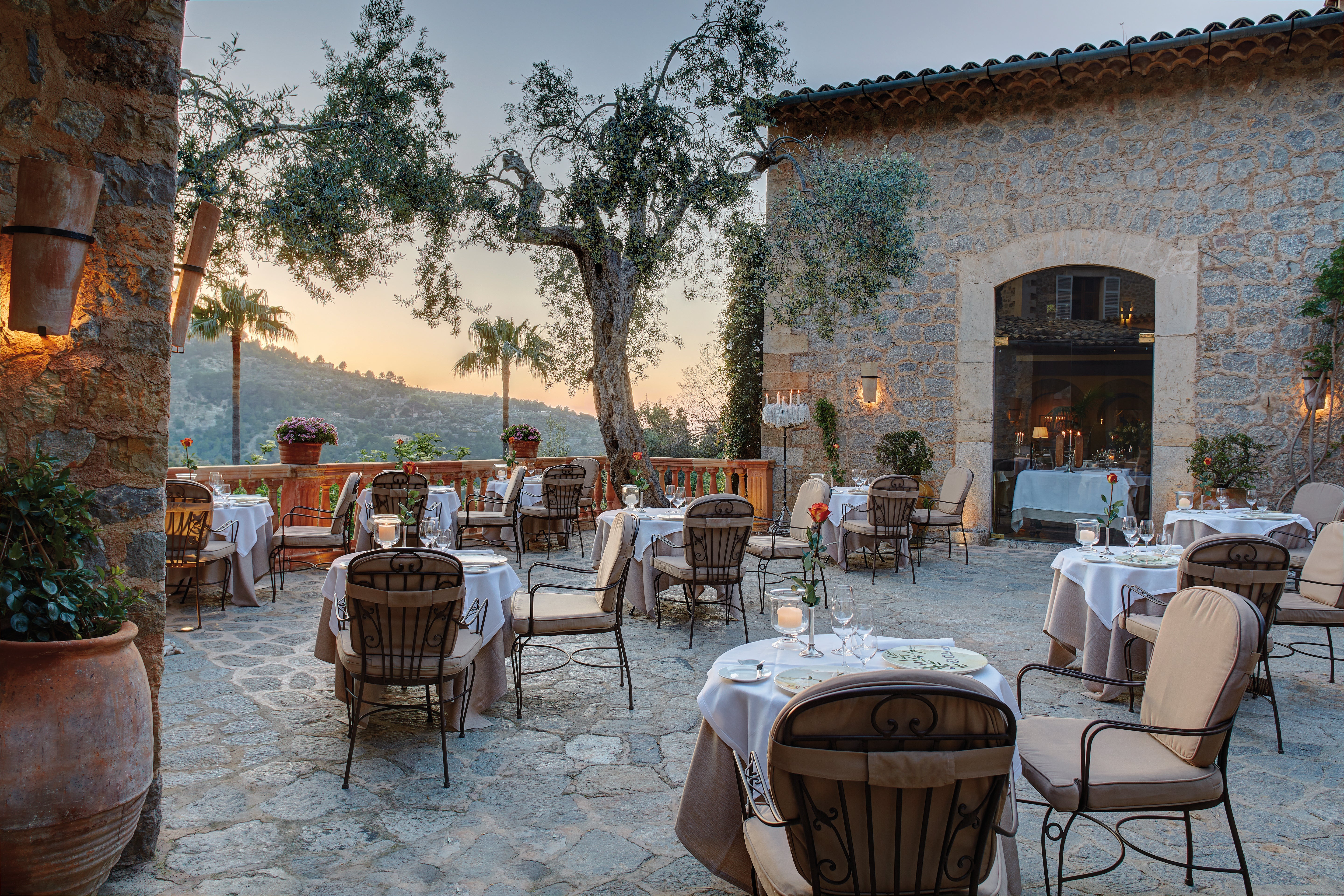 A view of the El Olivo restaurant at La Residencia