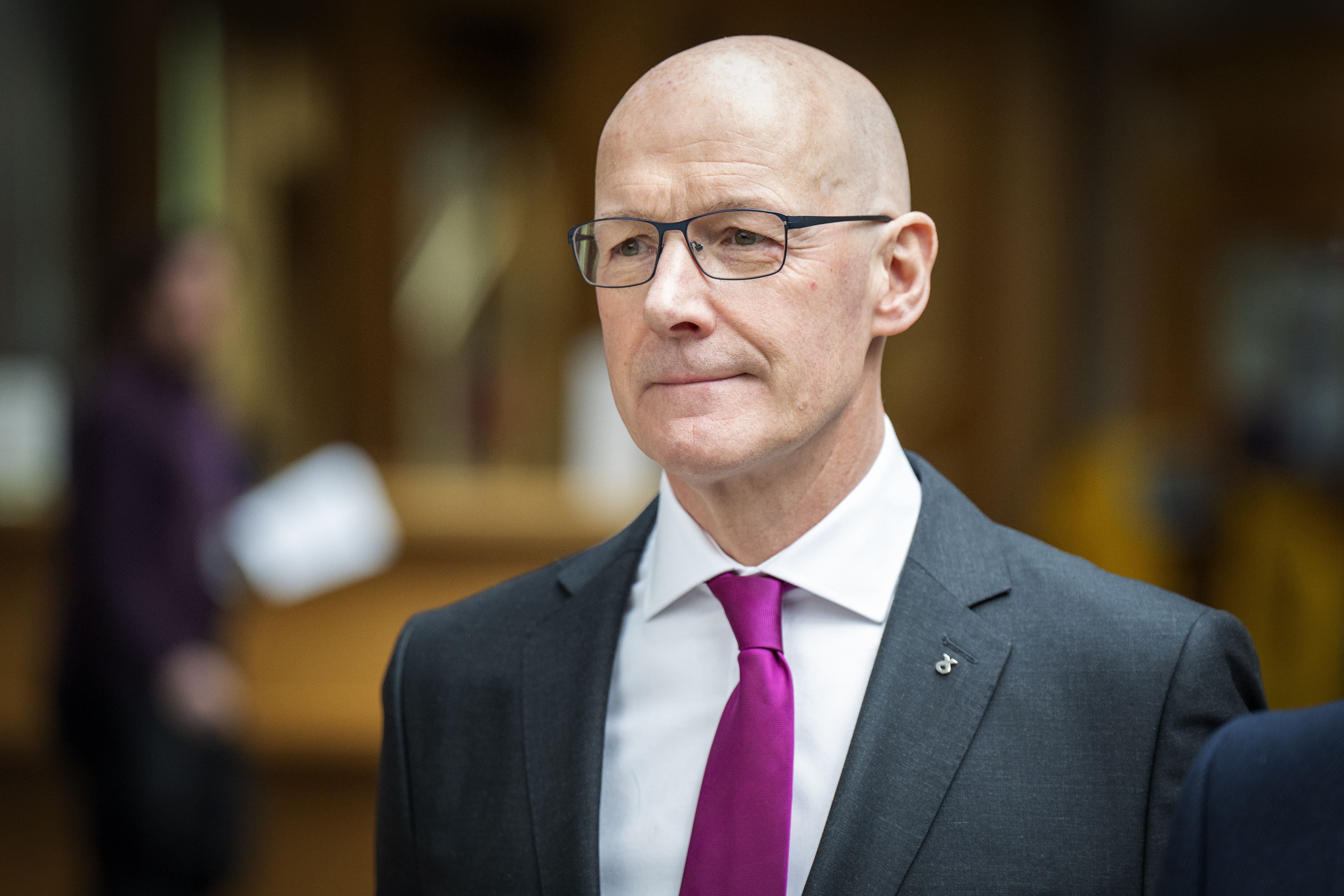 Newly elected leader of the Scottish National Party John Swinney in the Garden Lobby at the Scottish Parliament in Edinburgh (Jane Barlow/PA)