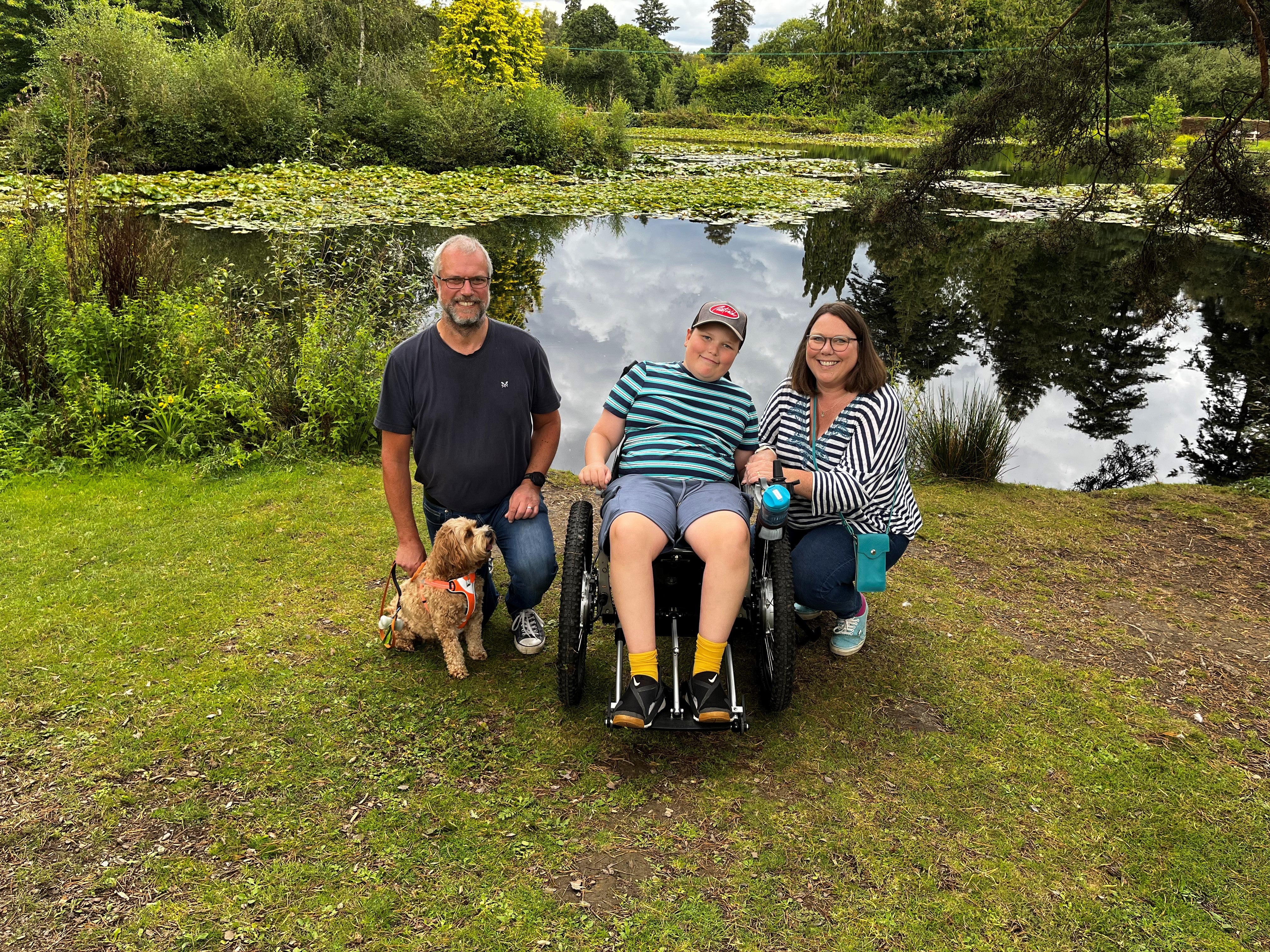 Rebecca and Jason with their son Tom and dog Rosie