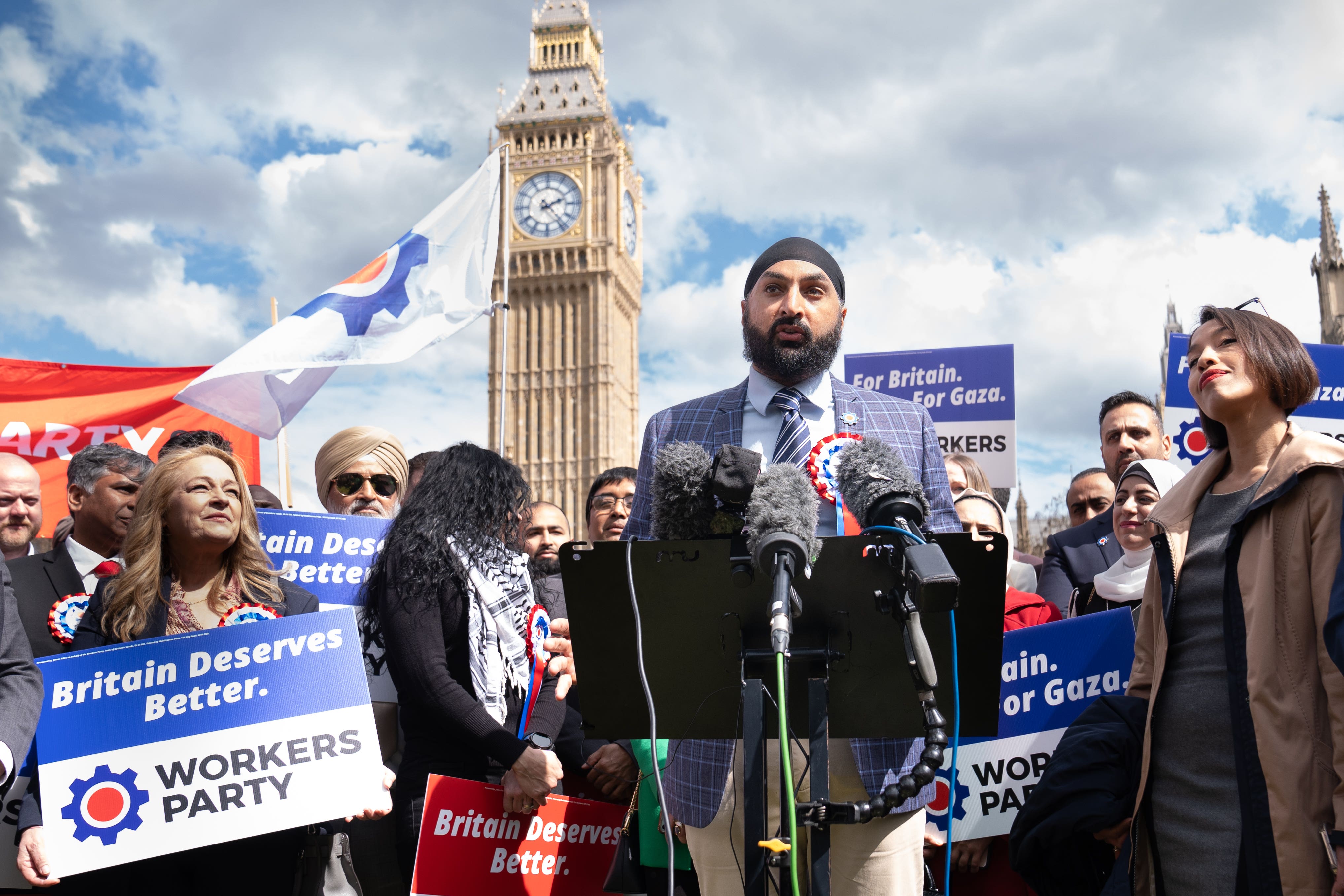 Monty Panesar attending a news conference with George Galloway (Stefan Rousseau/PA)