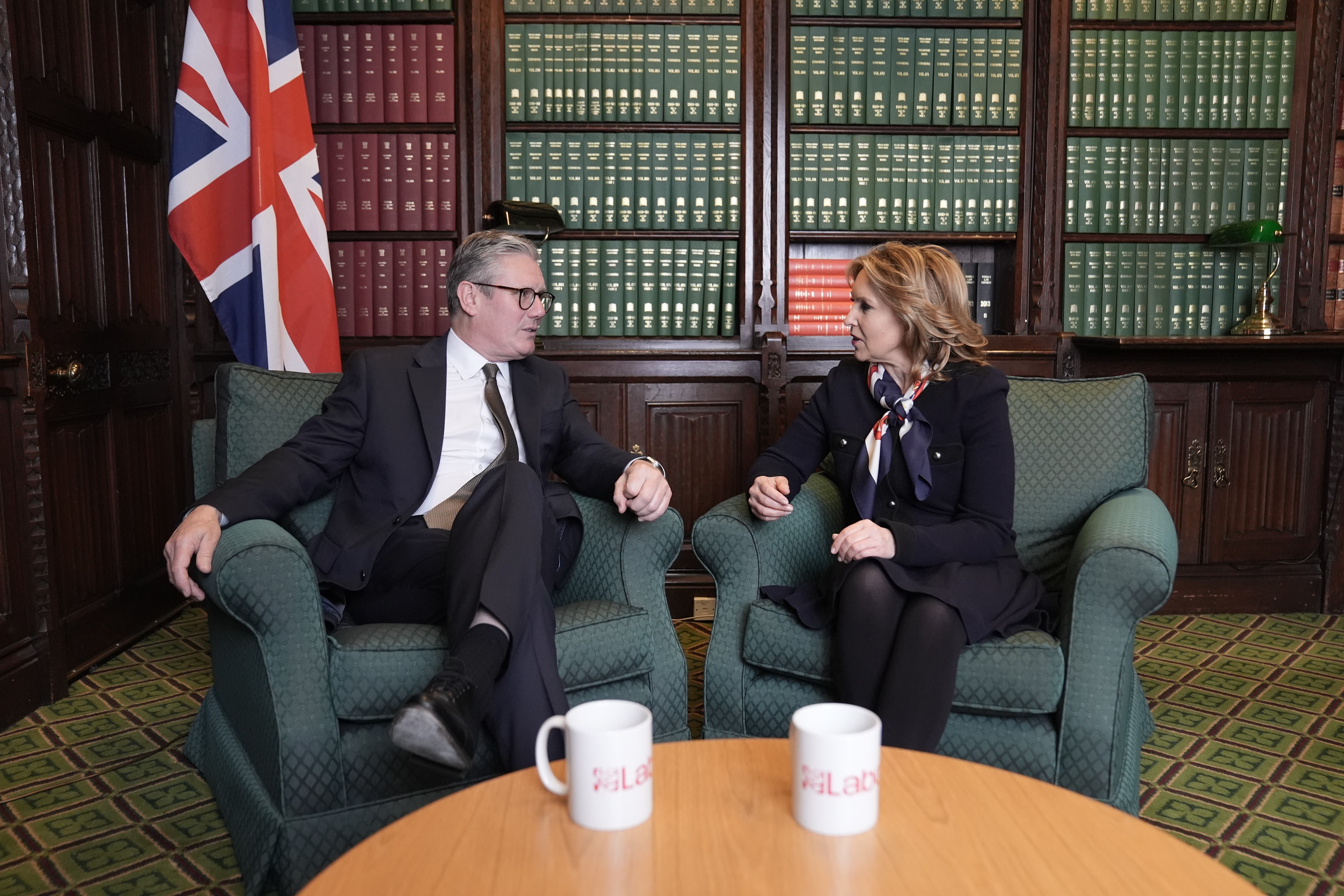 Labour leader Sir Keir Starmer with former Conservative MP Natalie Elphicke in his parliamentary office