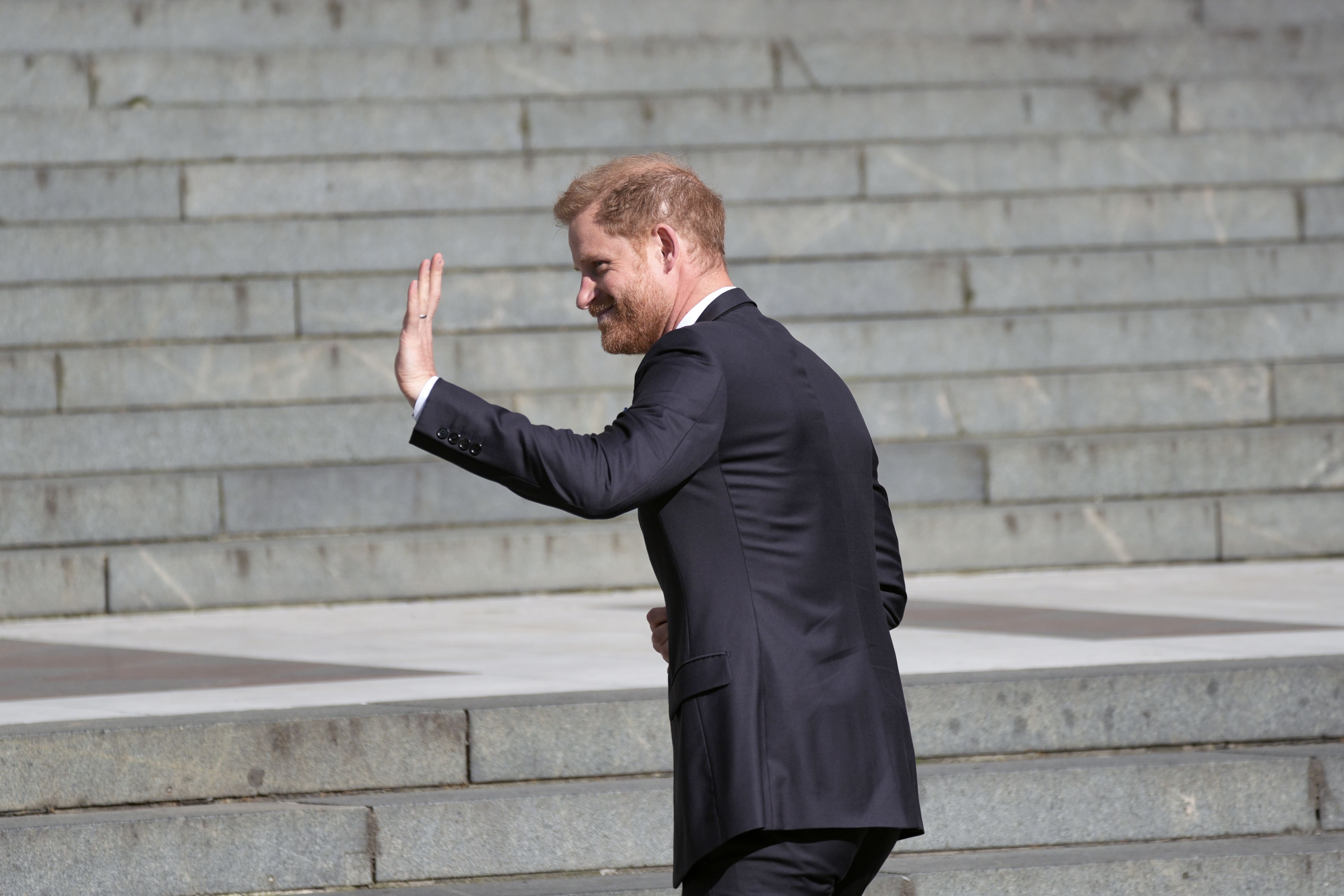 The Duke of Sussex arrives at St Paul’s Cathedral (Yui Mok/PA)