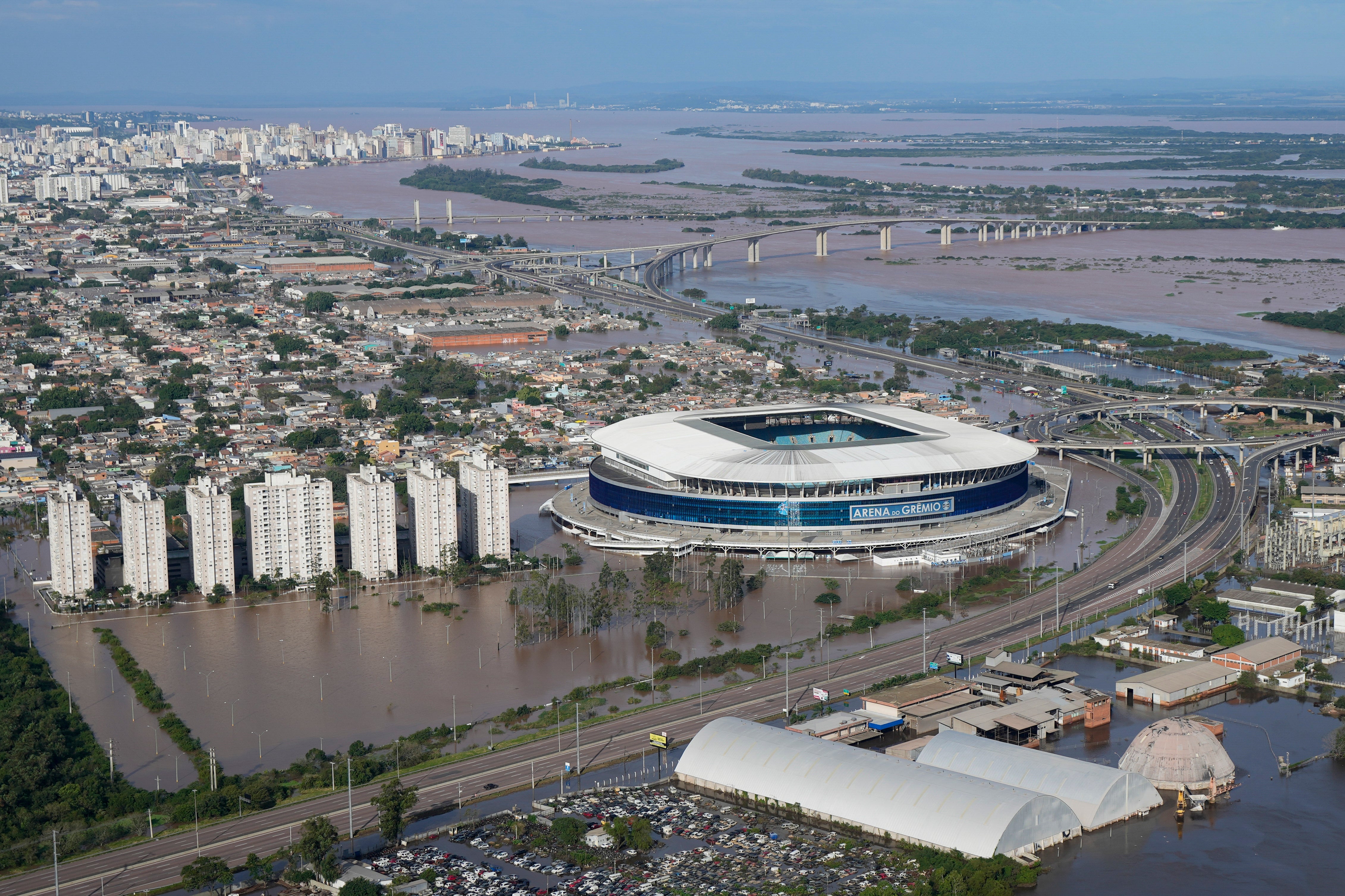 Severe floods have hit the Brazilian city of Porto Alegre