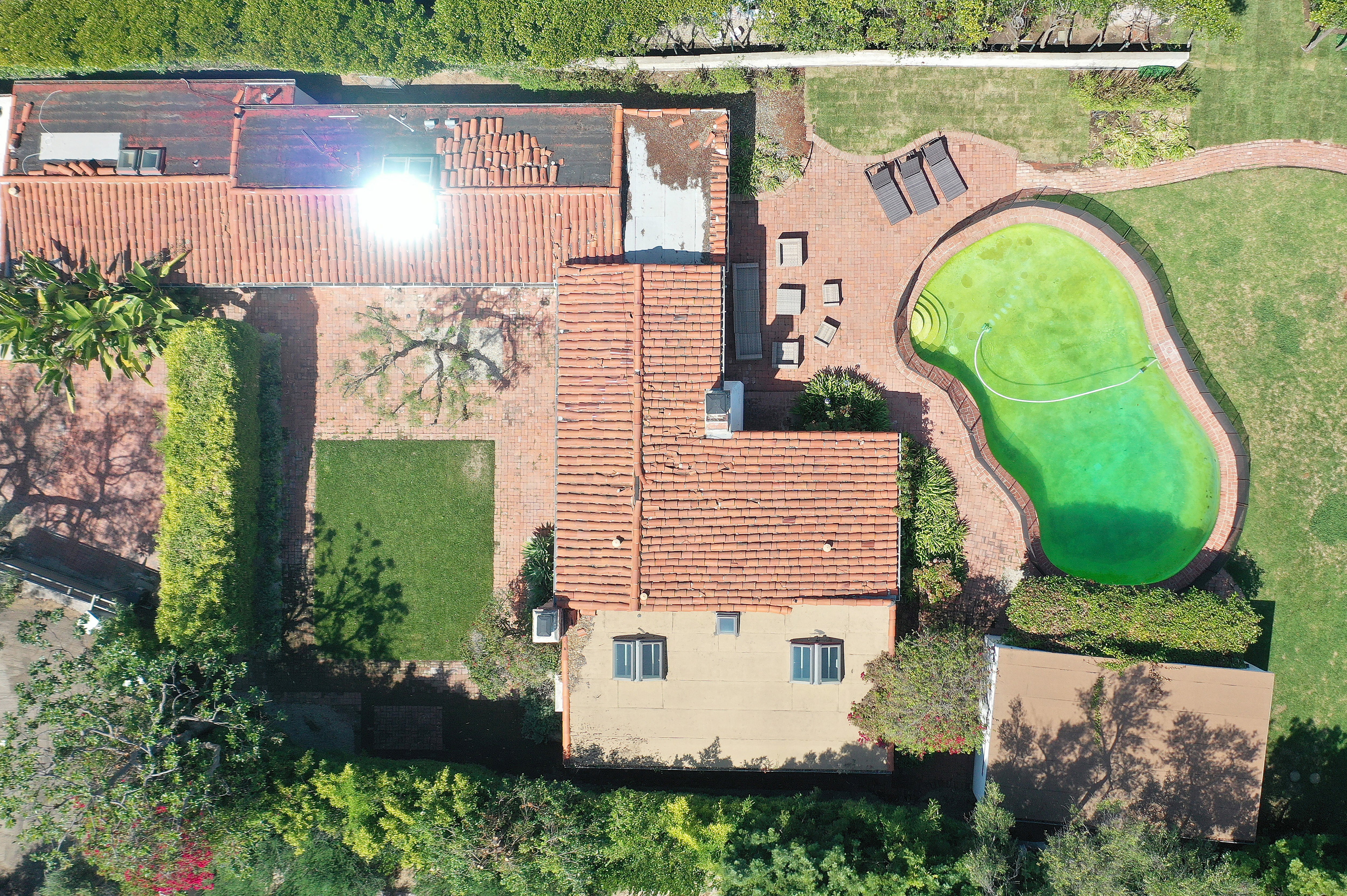 An aerial view of Marilyn Monroe’s former Los Angeles, California home. The Los Angeles City Council first began considering the home for landmark status in September