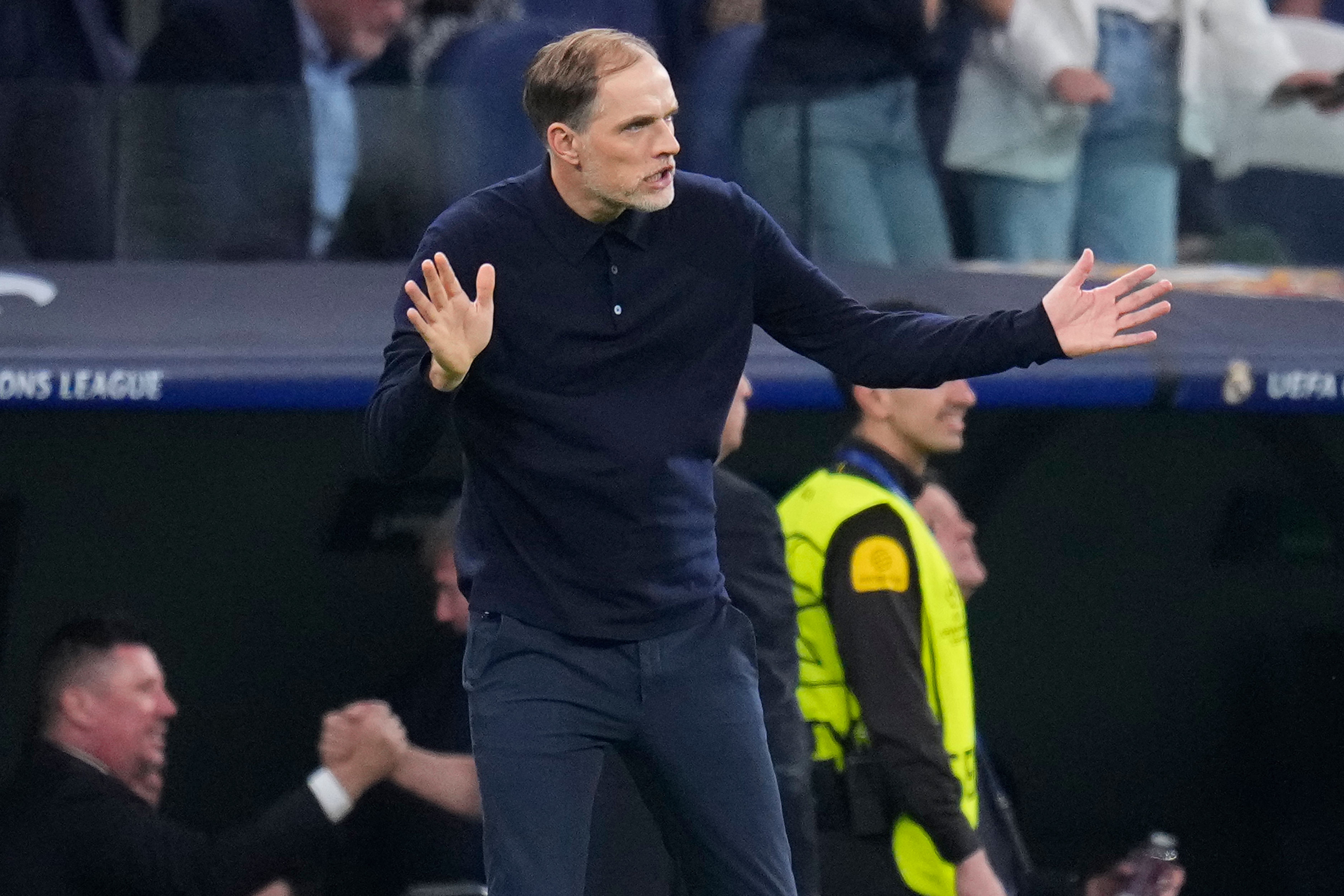 UEFA has offered no comment on what Bayern coach Thomas Tuchel described as a “disastrous decision” in the dying moments of their Champions League semi-final against Real Madrid (Manu Fernandez/AP)