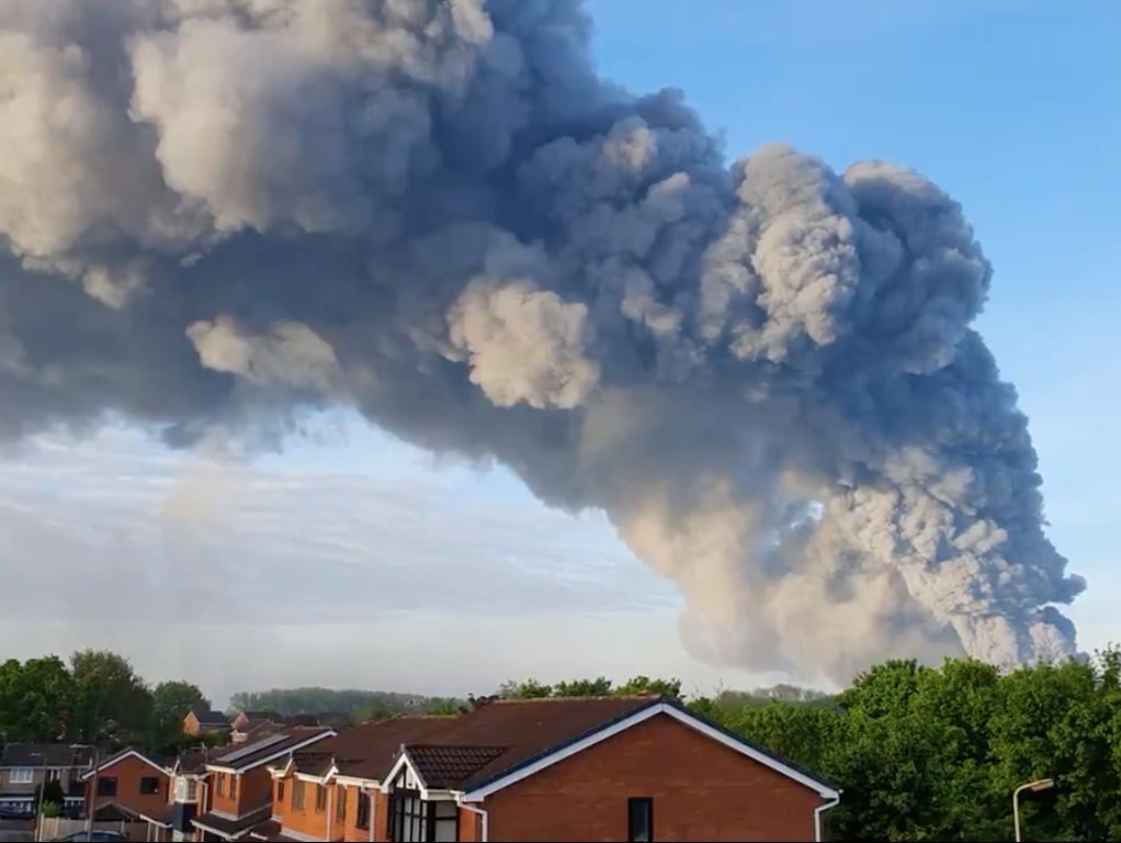 Smoke from the Cannock fire can be seen for miles