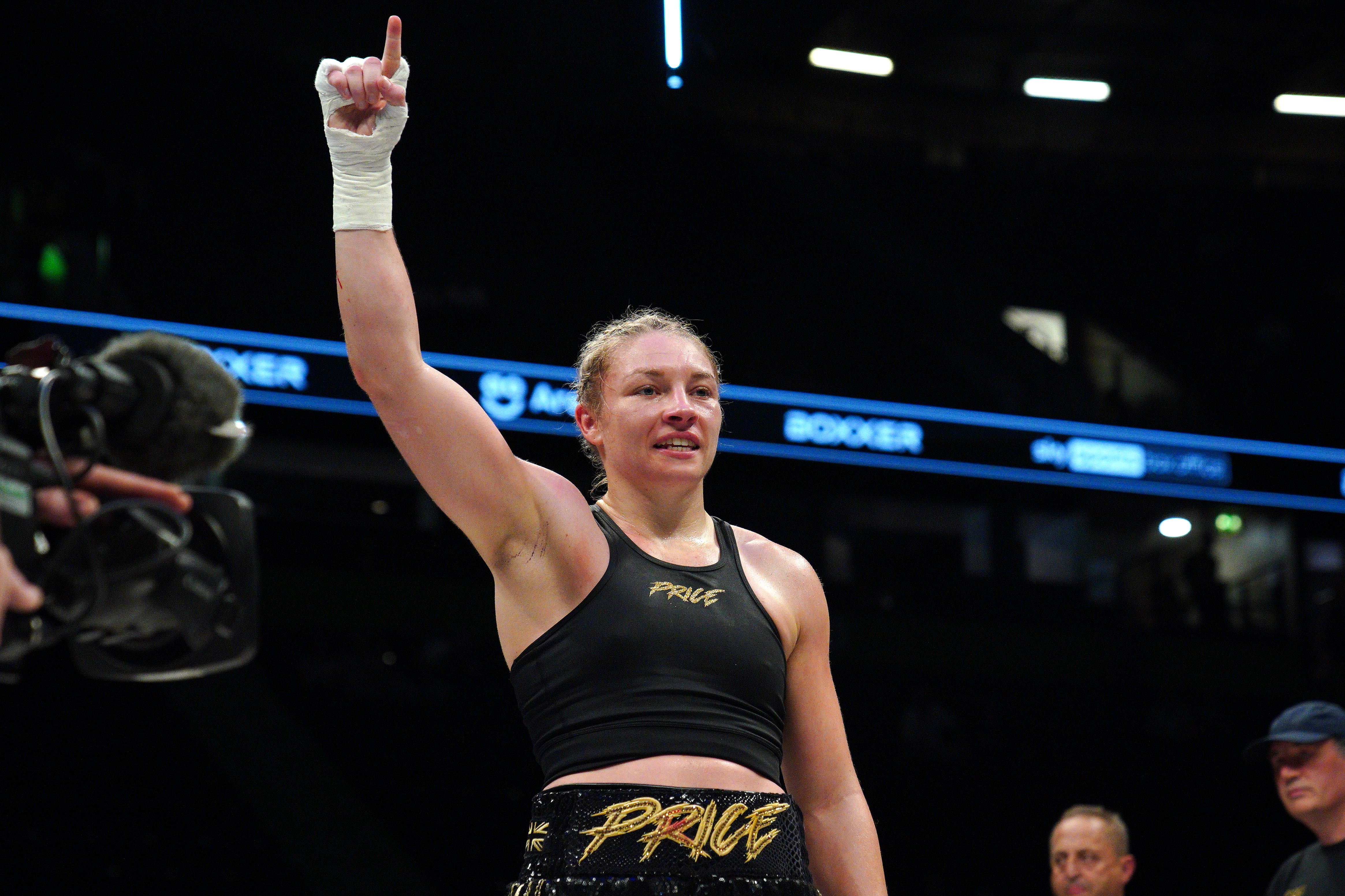 Wales’ Lauren Price is focusing on becoming a world champion on Saturday in just her seventh professional fight (Peter Byrne/PA)