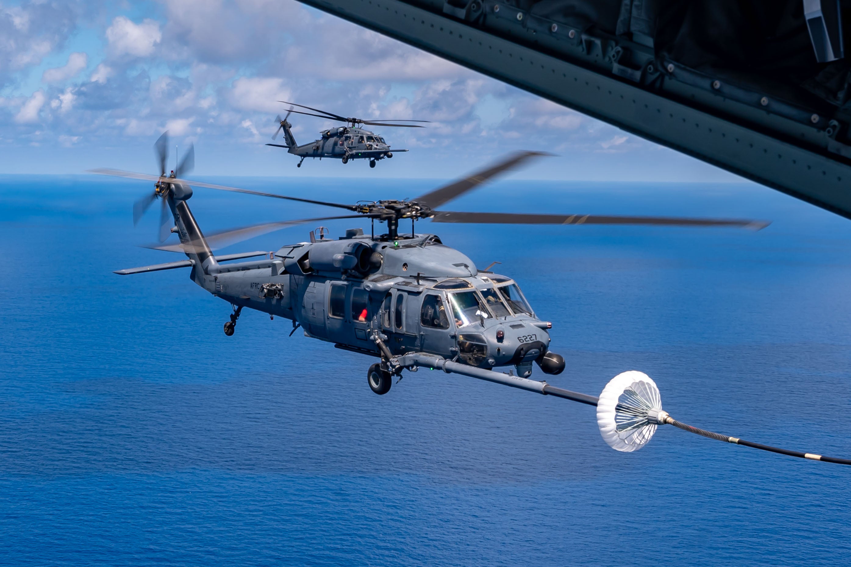 US Air Force carry out mid-air refuelling