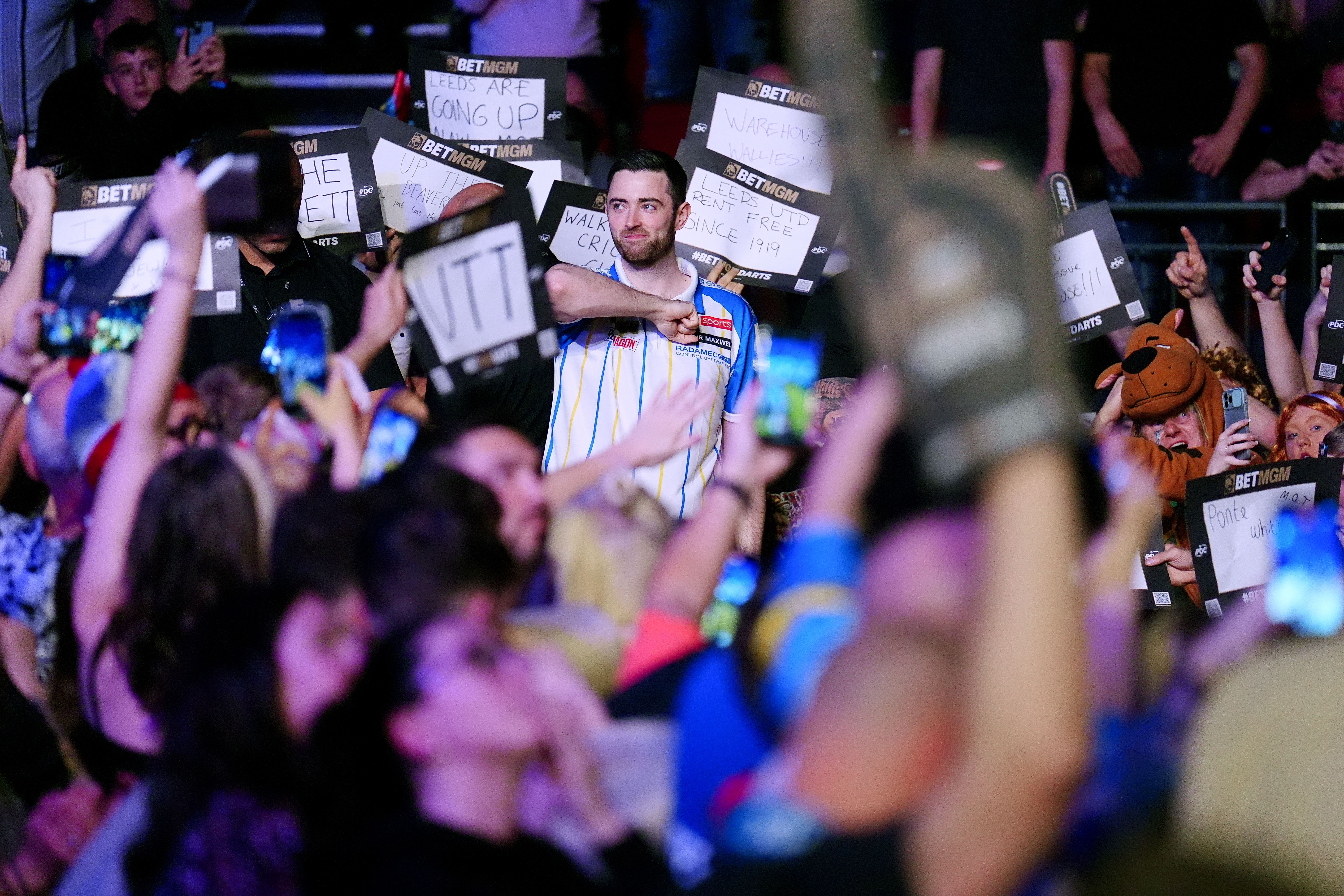 World number one Luke Humphries delighted the home crowd in Leeds (Mike Egerton/PA)