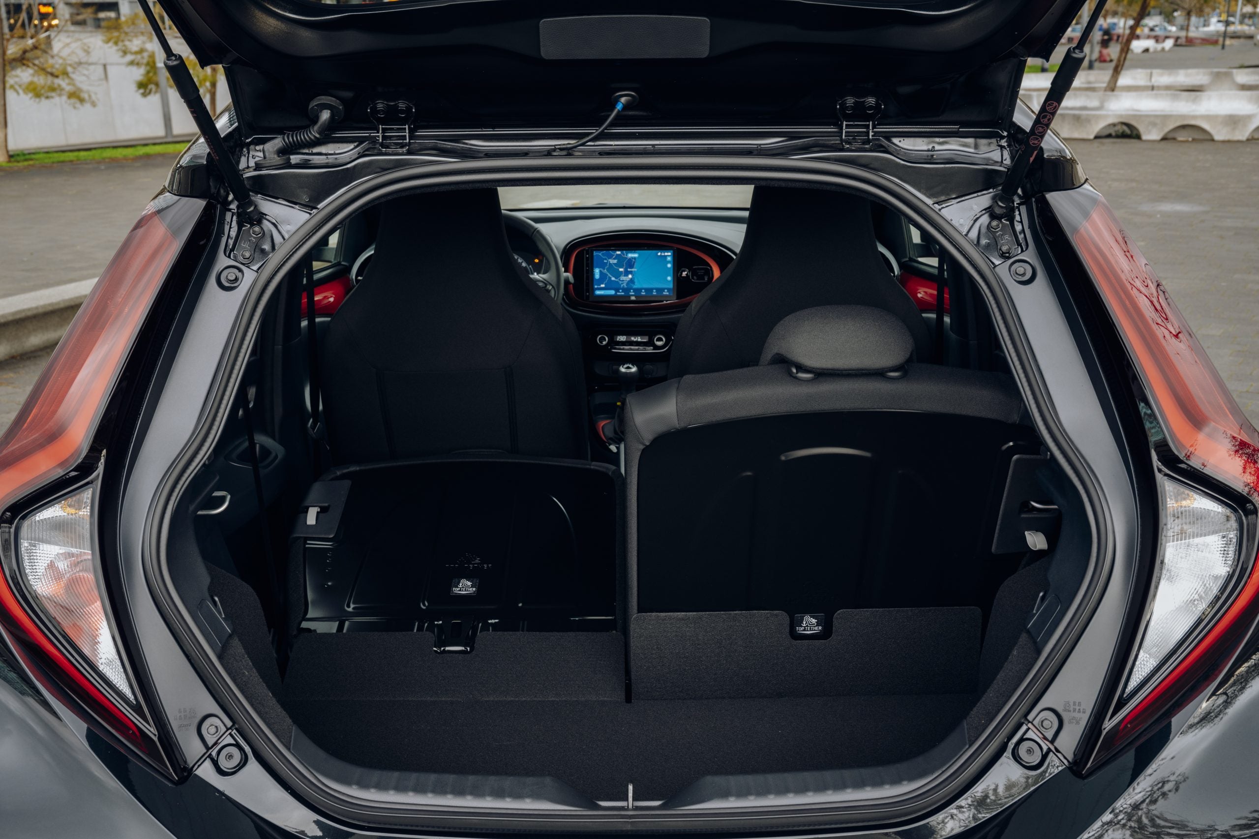 While small, the Aygo’s 231l boot space is still much larger than the Fiat 500’s 185l