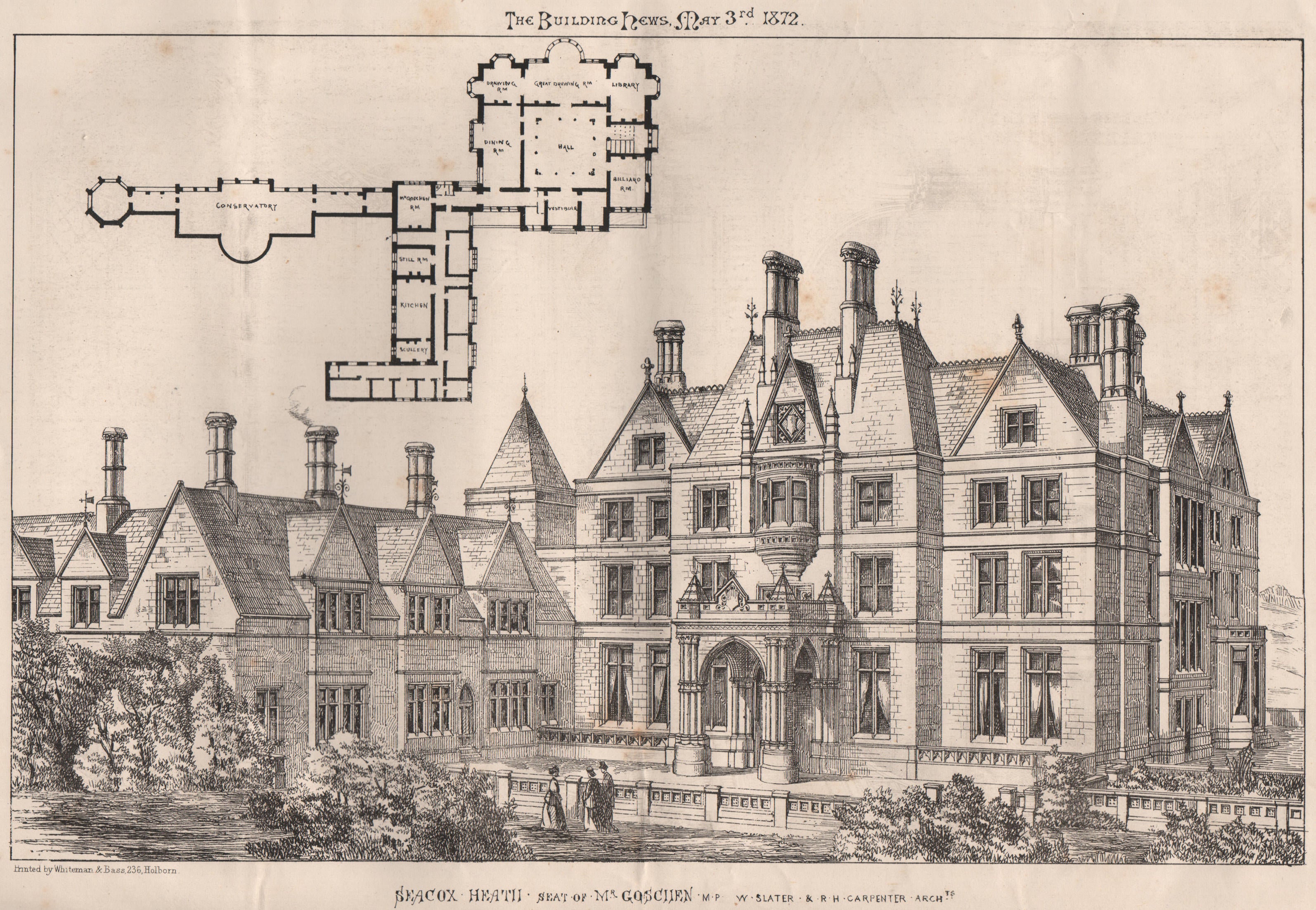 The house, drawn here in 1872, was given to the Soviet Union in 1947