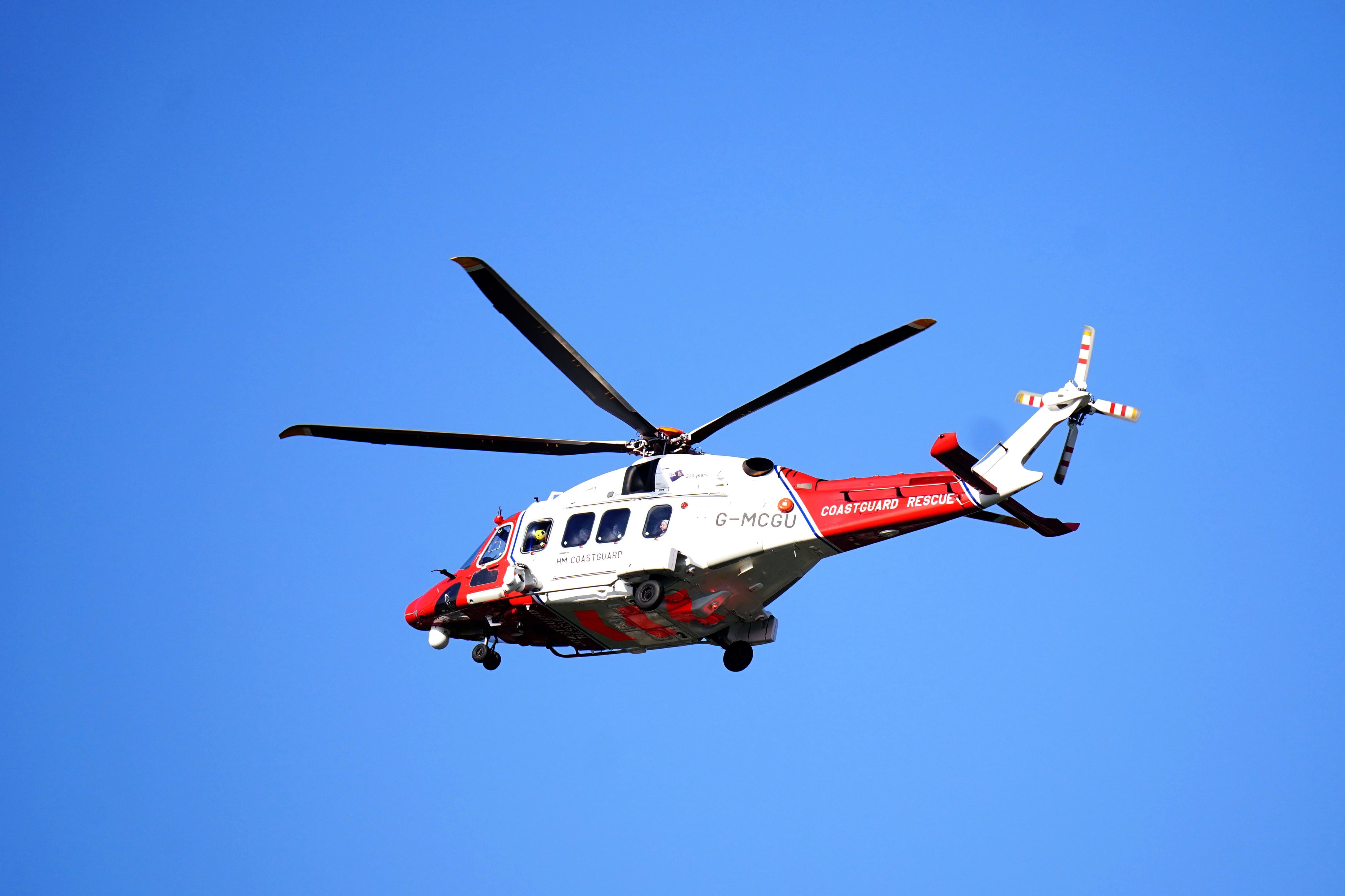 A coastguard helicopter (Adam Davy/PA)