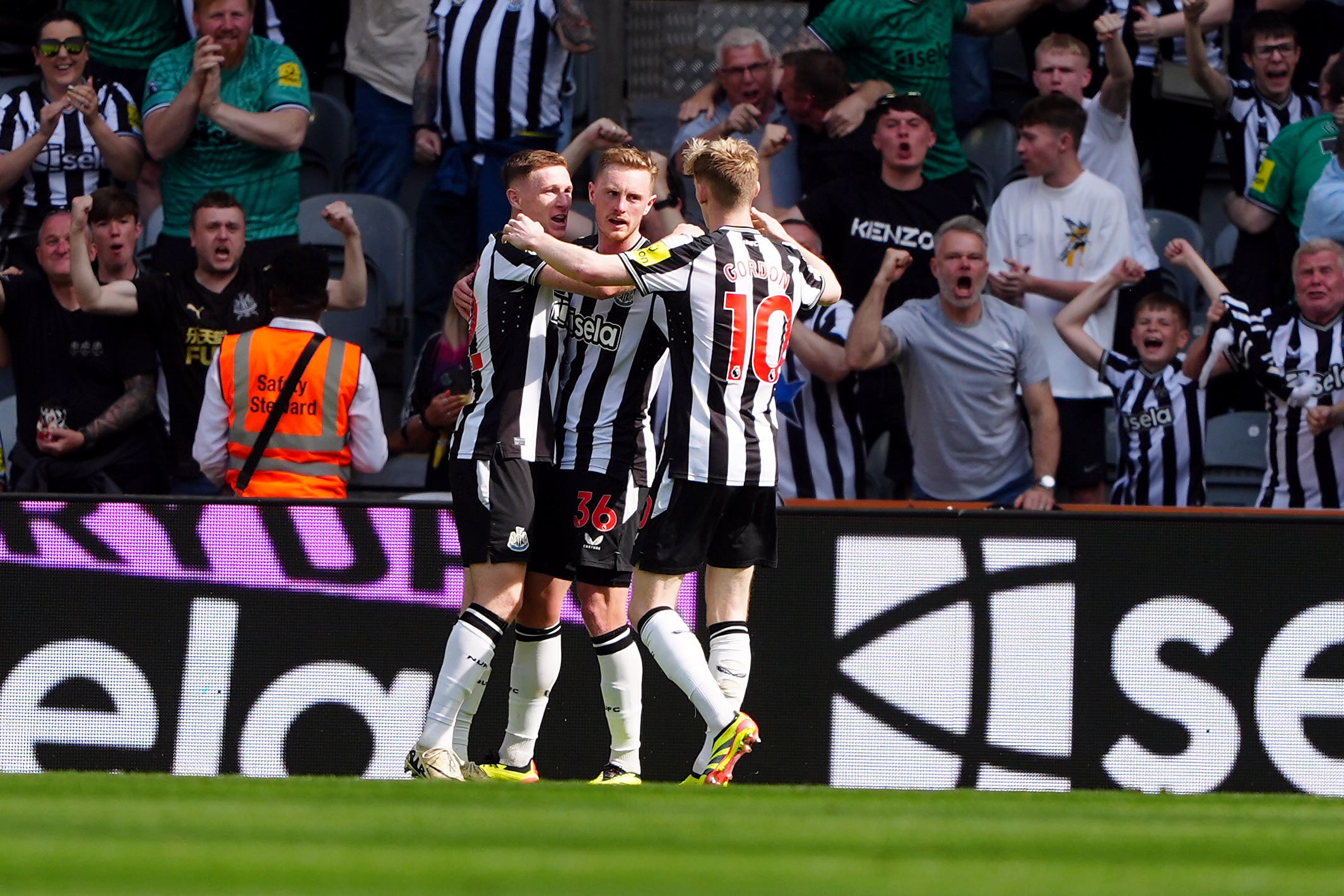 Sean Longstaff levelled for Newcastle (Owen Humphreys/PA)