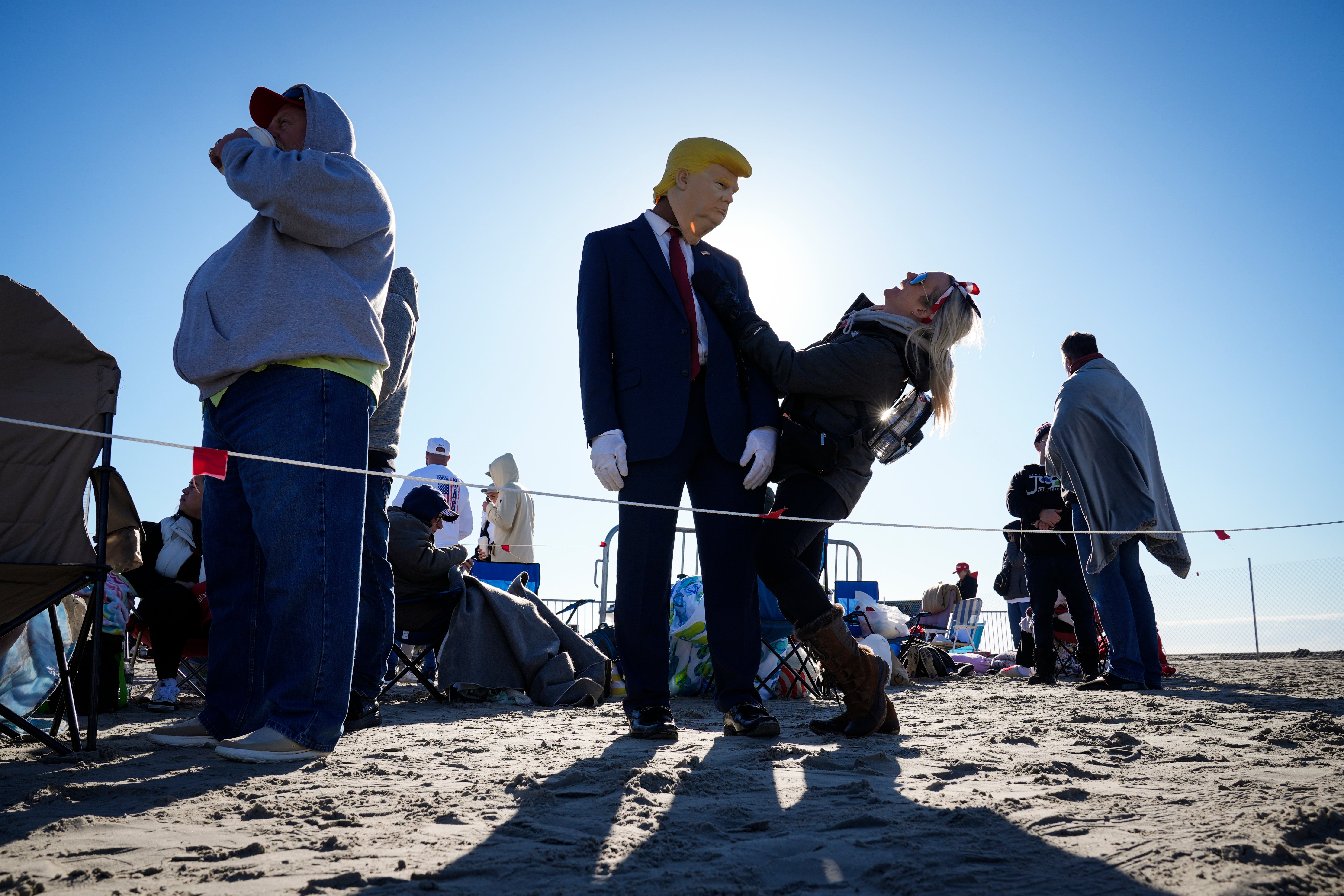 Some fans even donned Trump costumes and American flag-themed outfits for the rally