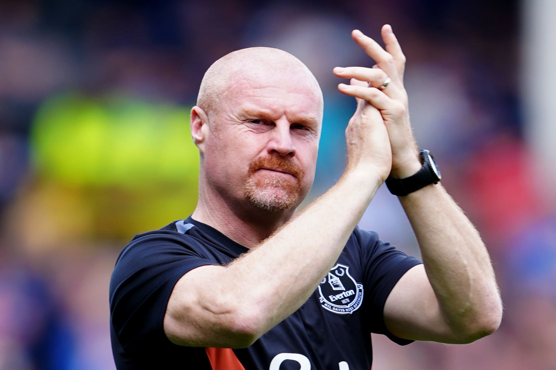 Everton manager Sean Dyche applauds the fans after the win over Sheffield United (Peter Byrne/PA)