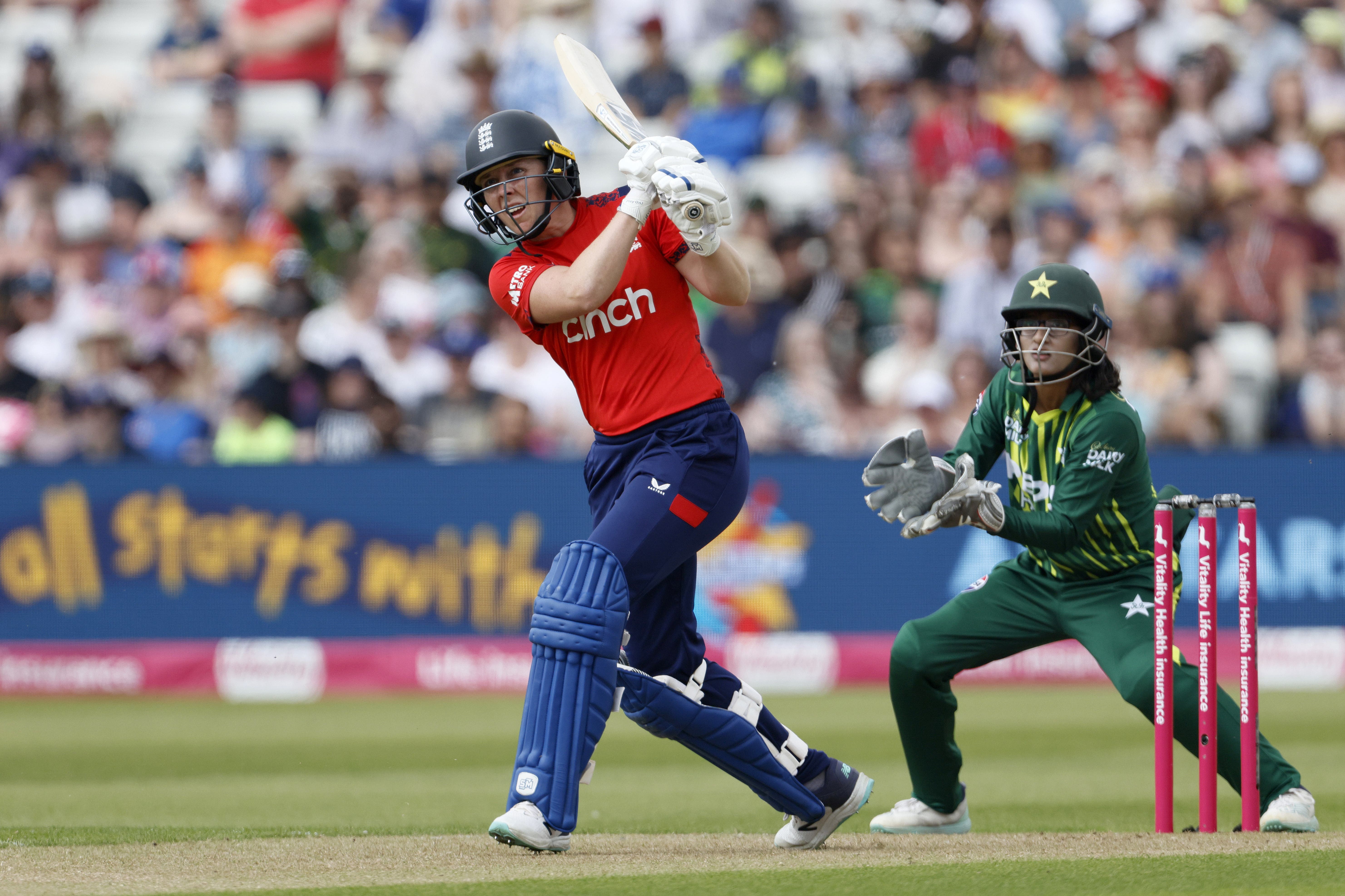 Heather Knight helped to rescue England after a nightmare start to their T20 against Pakistan (Richard Sellers/PA)