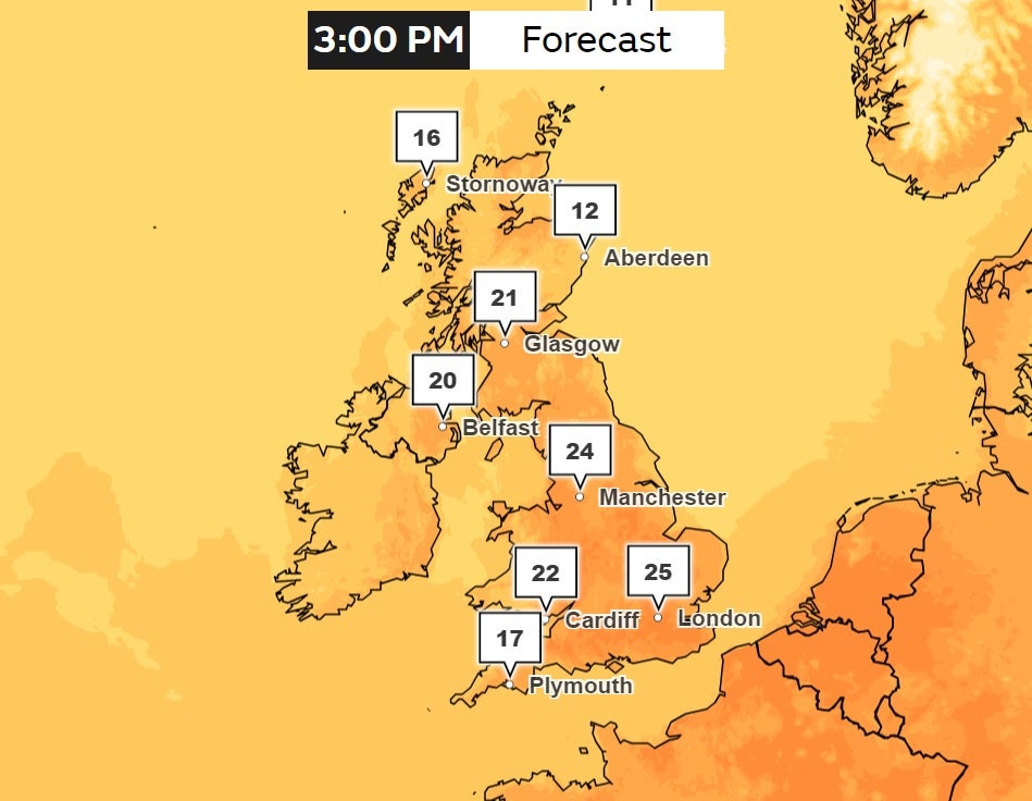 The southeast will experience dry and warm weather on Sunday