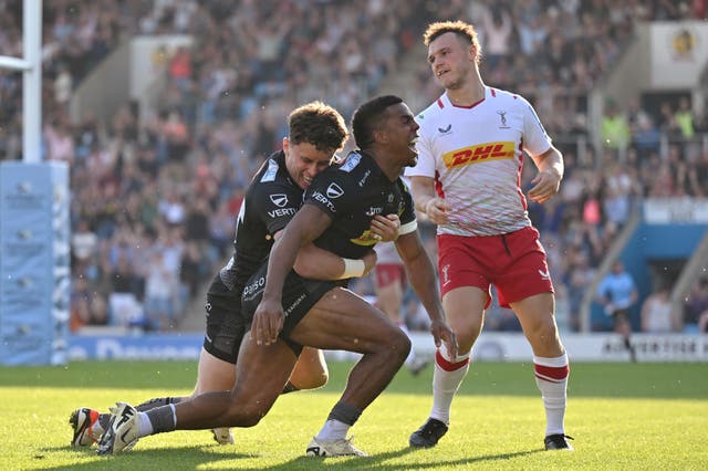 <p>Immanuel Feyi-Waboso scored two tried in exeter win over Harlequins </p>