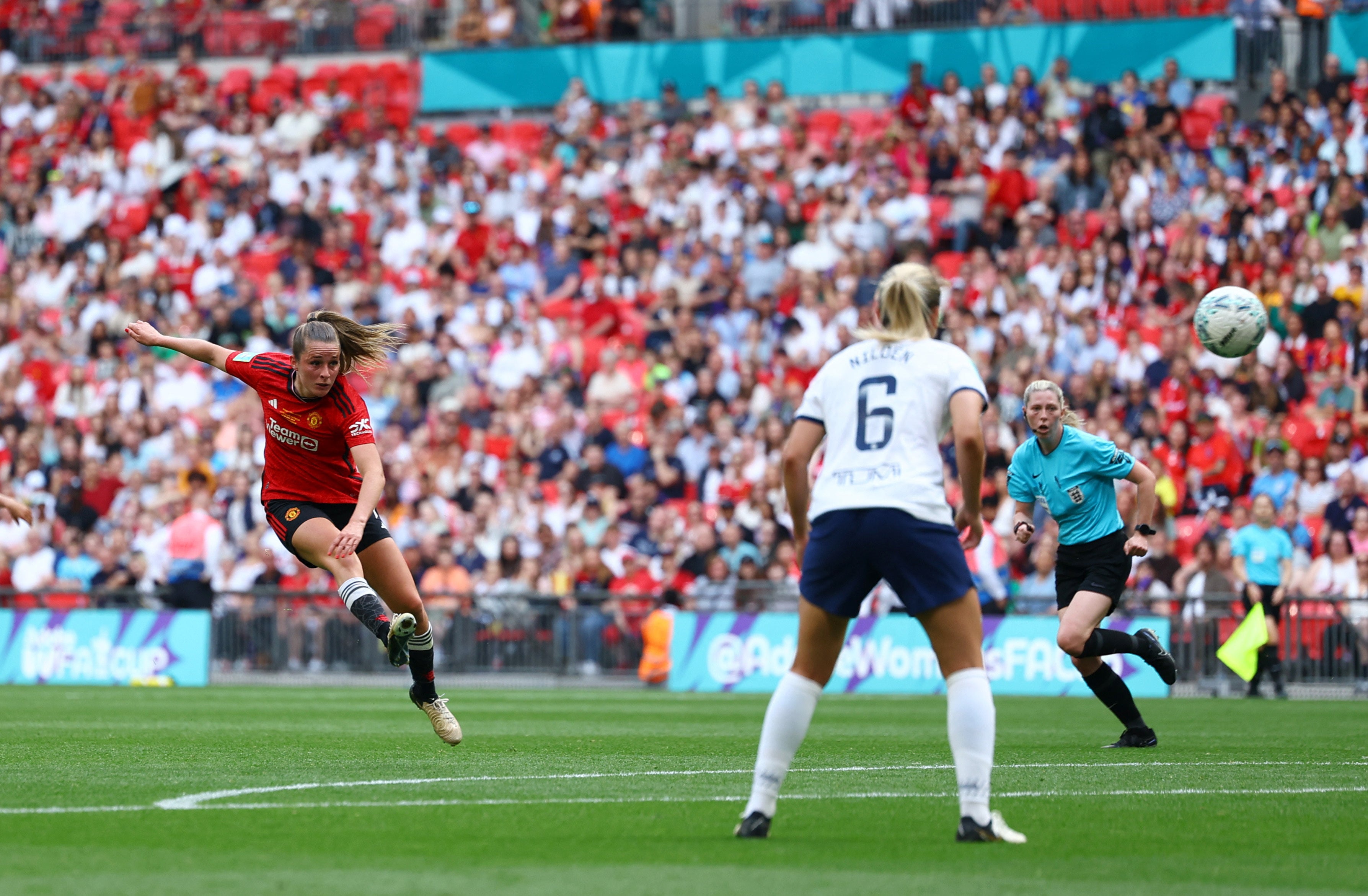 Toone’s strike found the top corner