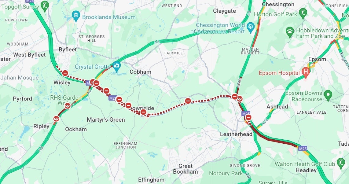 Map shows delays